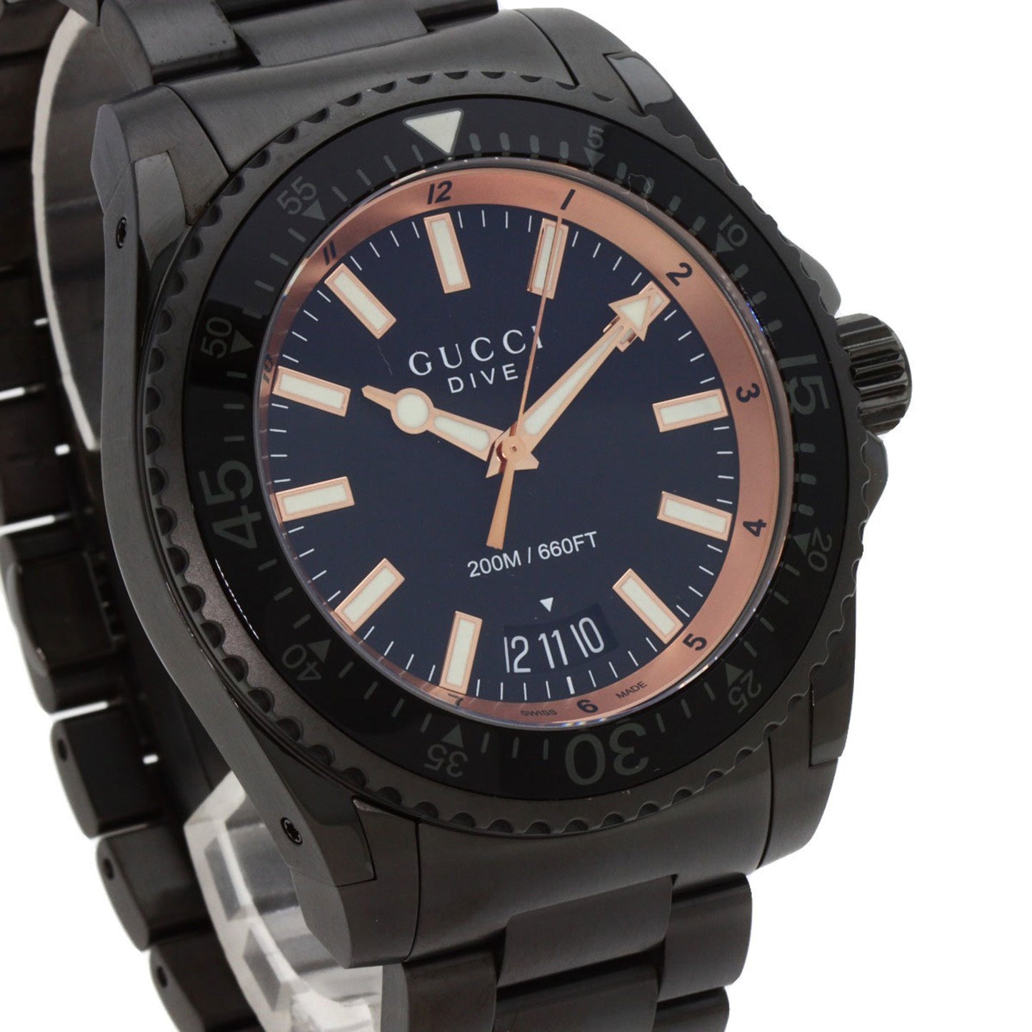 Gucci Ya136.2 Dive Watch Stainless Steel Ss