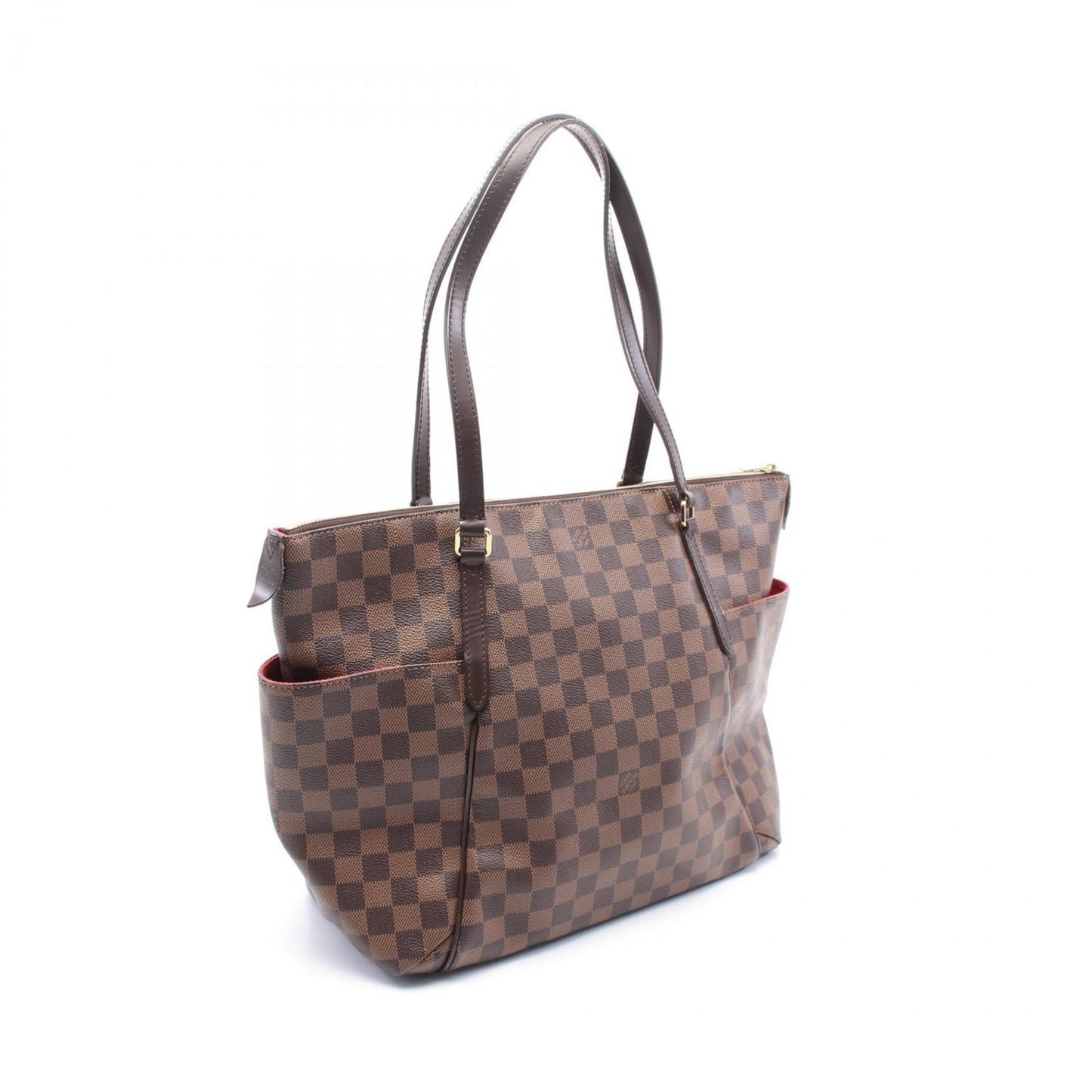 Louis Vuitton Totally Mm Damier Ebene Tote Bag Coated Canvas Leather