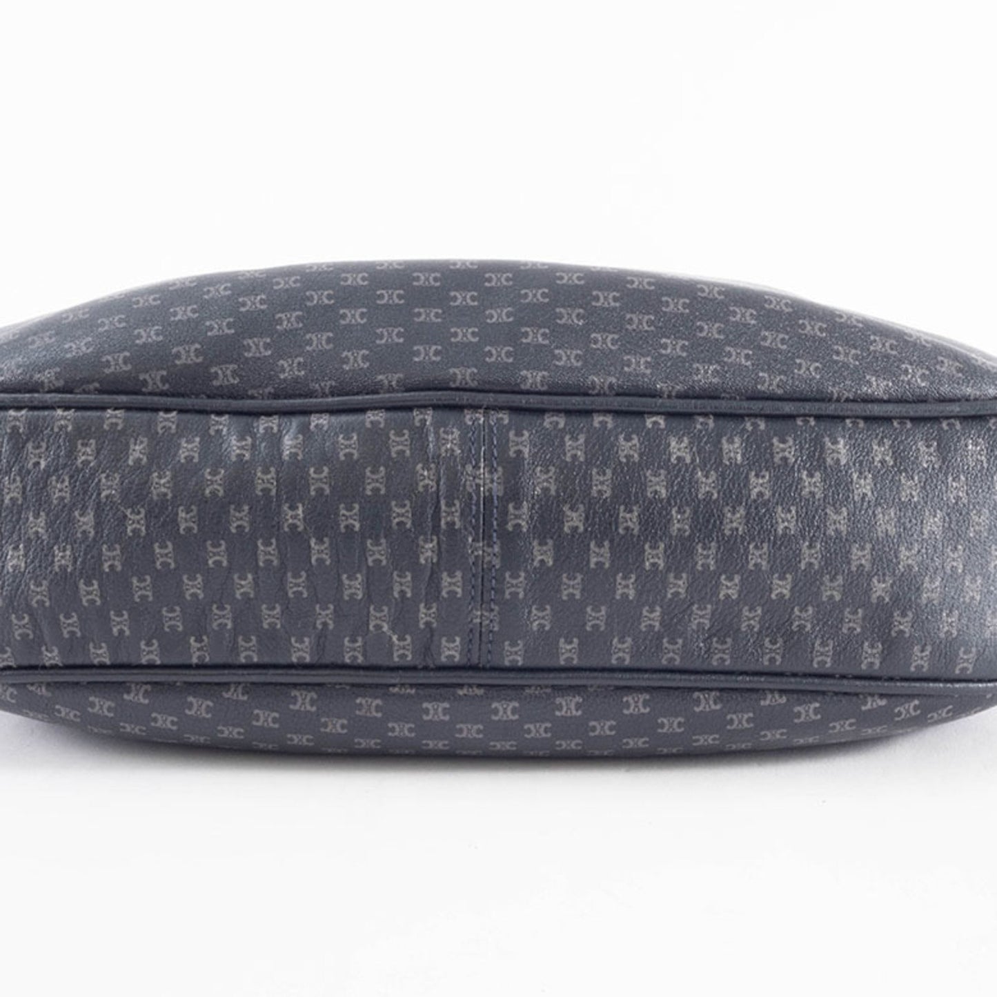 Celine Blason Shoulder Bag In Navy Macadam