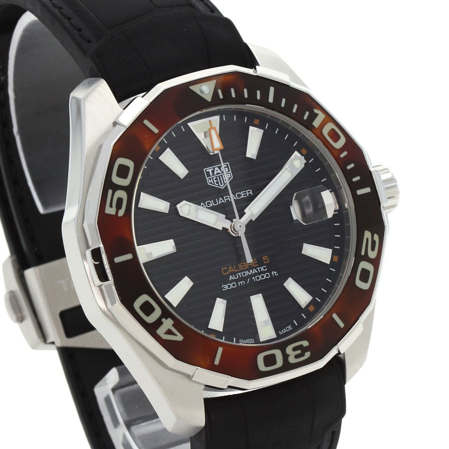 Tag Heuer Way201N Aquaracer Calibre 5 Watch Stainless Steel Rubber