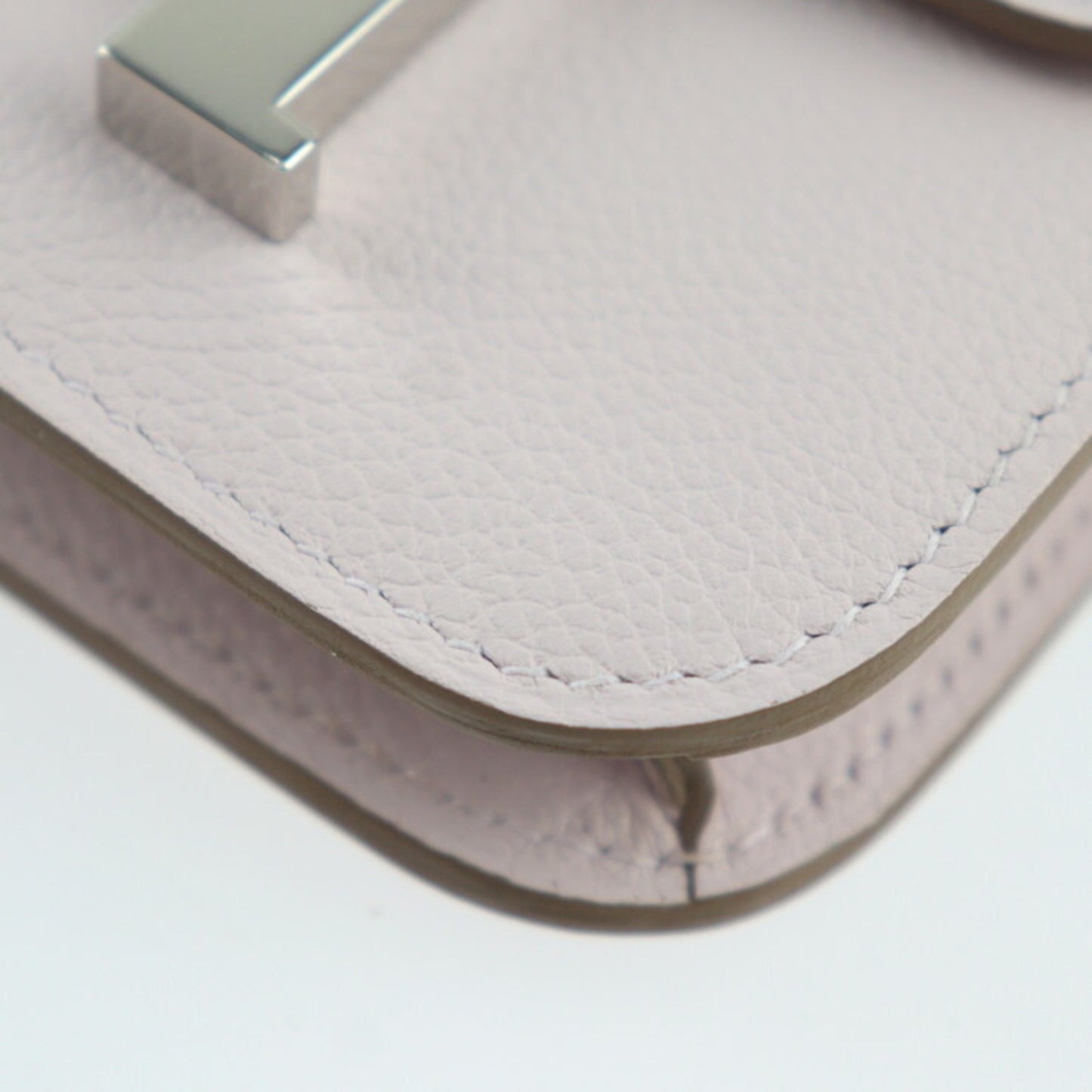 Hermes Constance Pouch - Evercolor Mauve Pale Compact Wallet Coin B Engraved 2414033007097R1