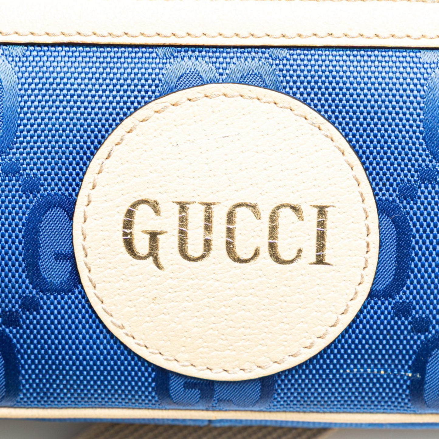Gucci Gg Nylon Of The Grid Body Bag/Waist Bag 631341 Blue/Beige Nylon/Leather