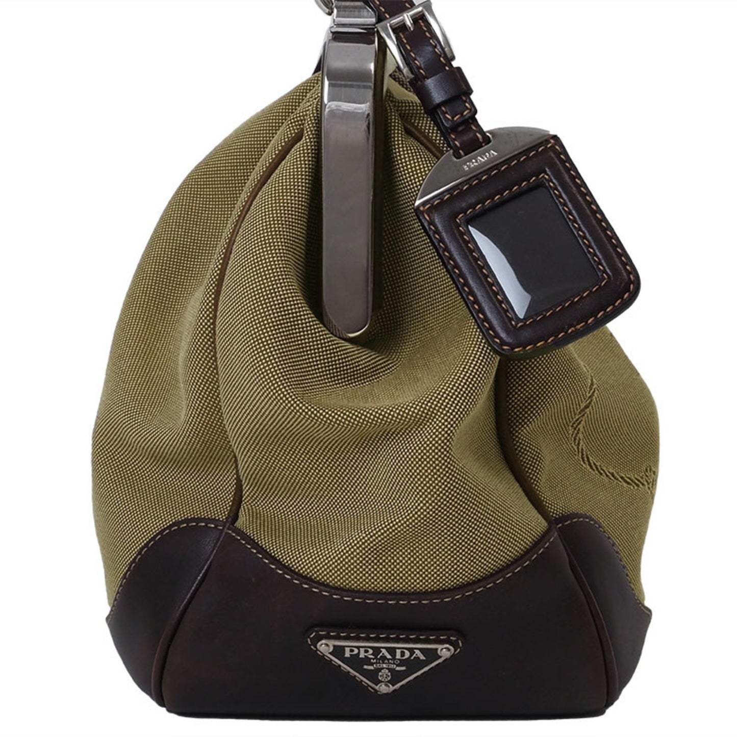 Prada Jacquard Handbag Khaki Br3481