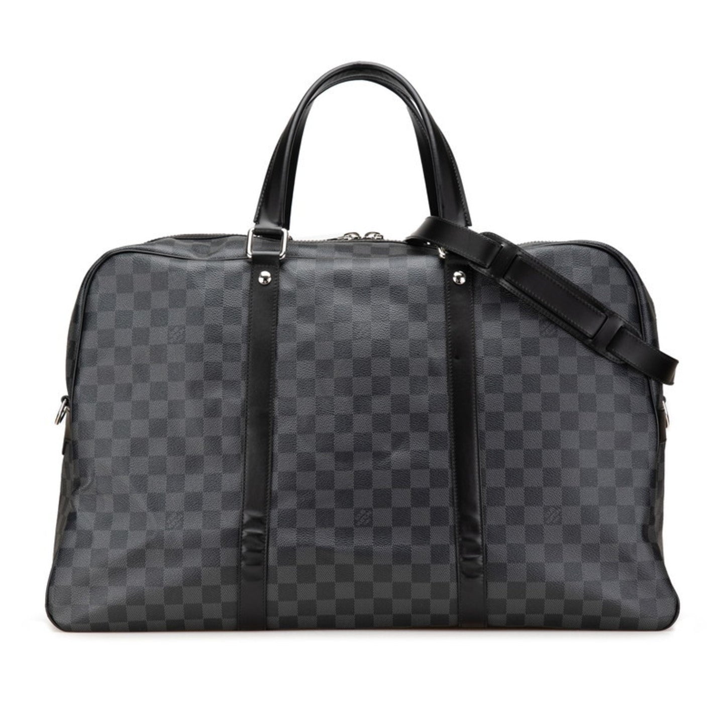 Louis Vuitton Damier Graphite Sac Voyage White Handle Boston/Shoulder Bag
