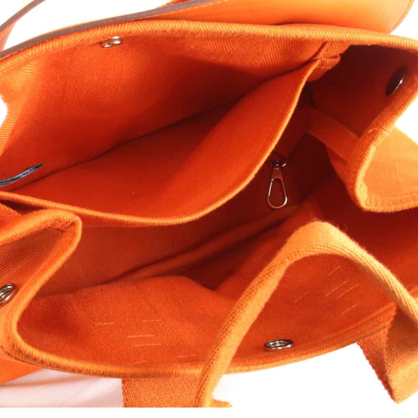 Hermes Valparaiso Pm ?P Engraved Handbag Leather/Canvas Orange