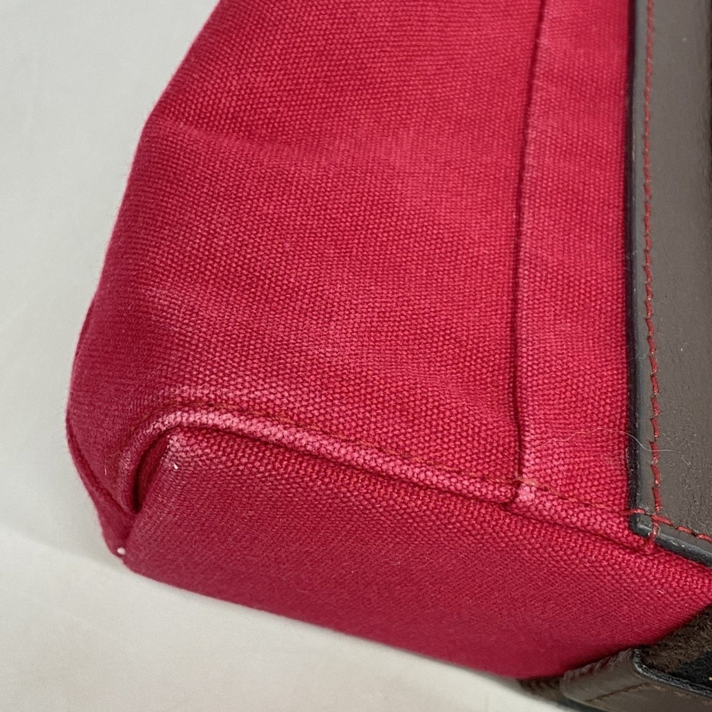 Hermes Troca Horizontal Canvas Handbag Red