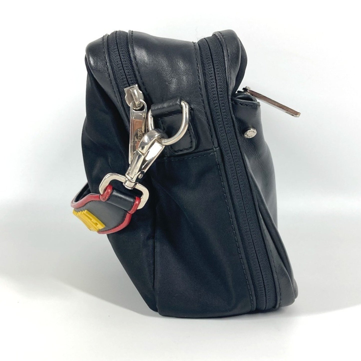 Fendi 7Va411 Monster Eye Logo Fantastic Crossbody Bag Handbag Pochette Shoulder Nylon Leather