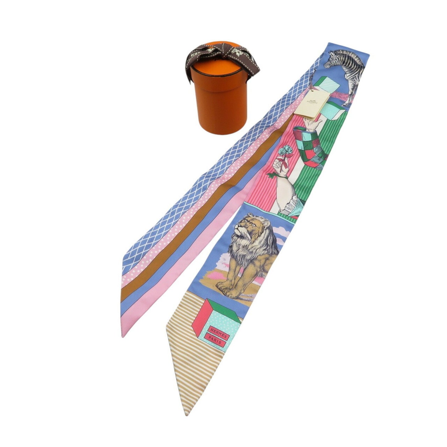 Unused Hermes Twilly Grand Theatre Nouveau Silk Scarf Muffler 1134Hermes
