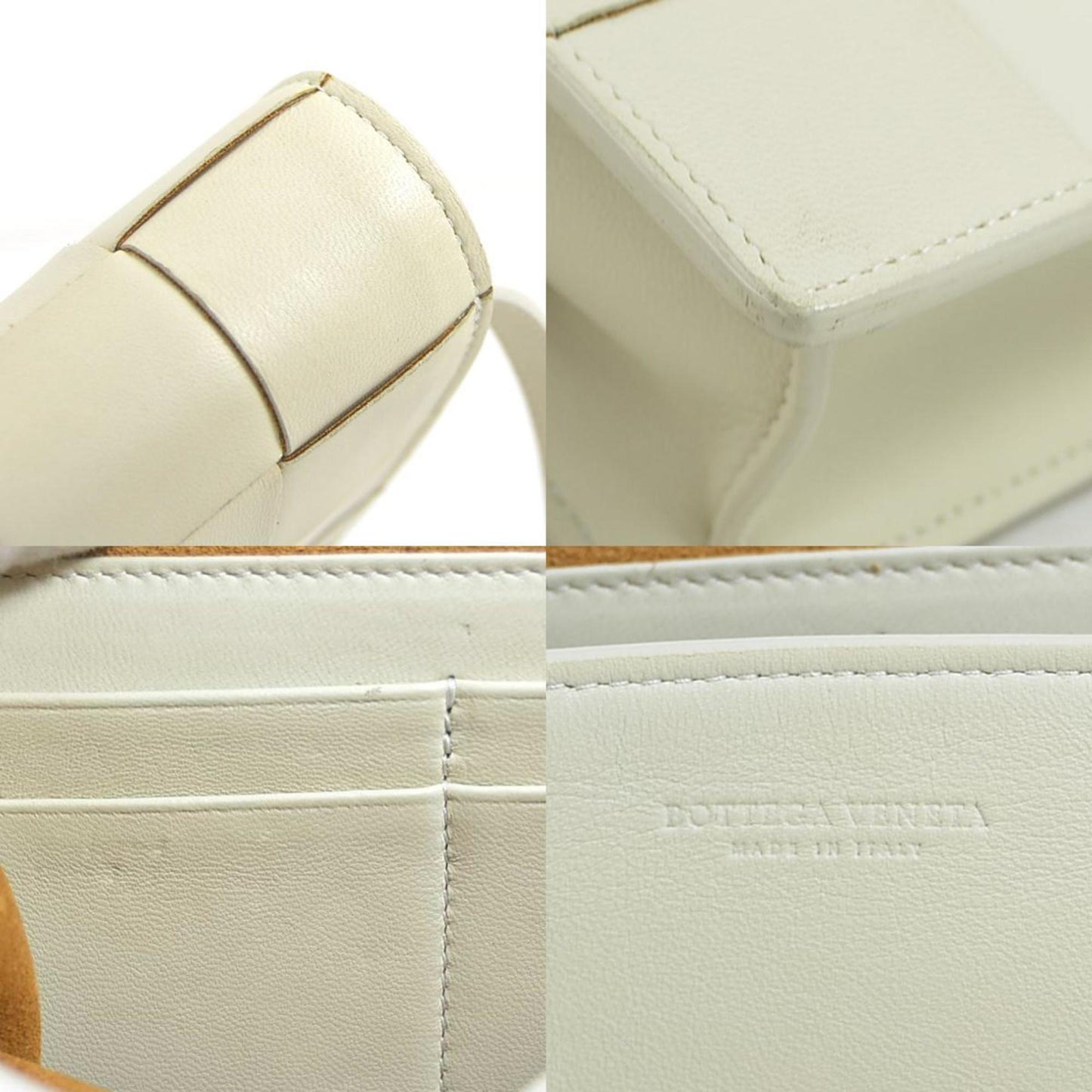 Bottega Veneta Cassette Shoulder Bag Leather Ivory