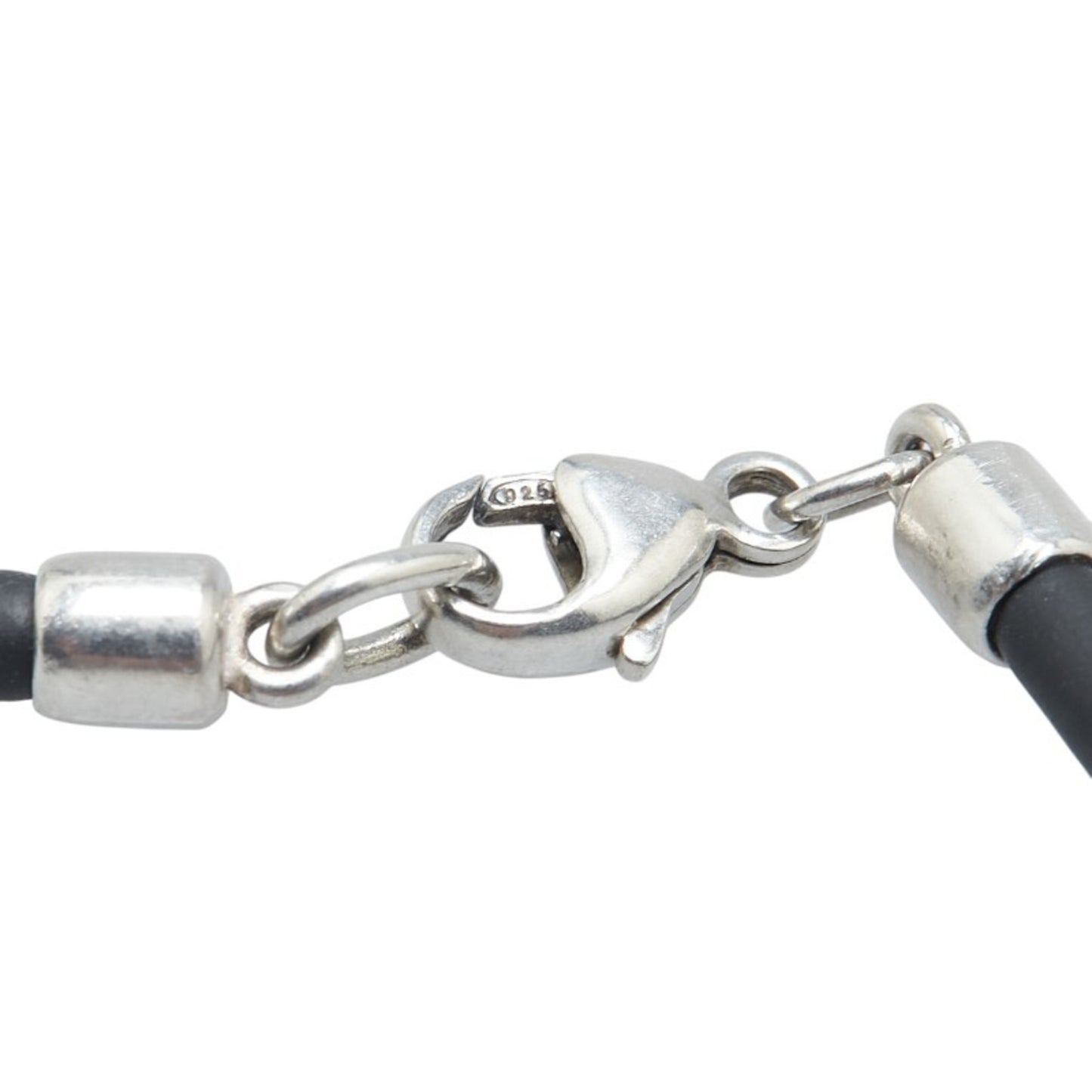 Tiffany Atlas Necklace Silver Black Sv925 Rubber