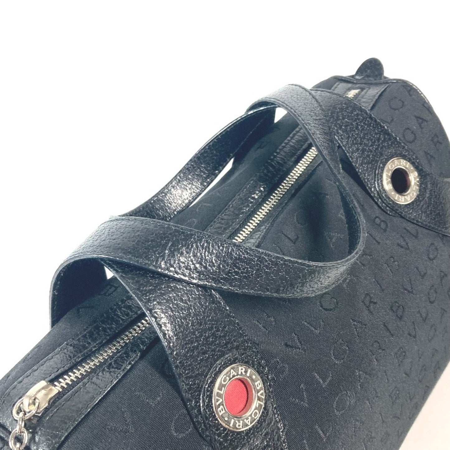 Bvlgari Bvlgari Mania Boston Bag Handbag Canvas Leather
