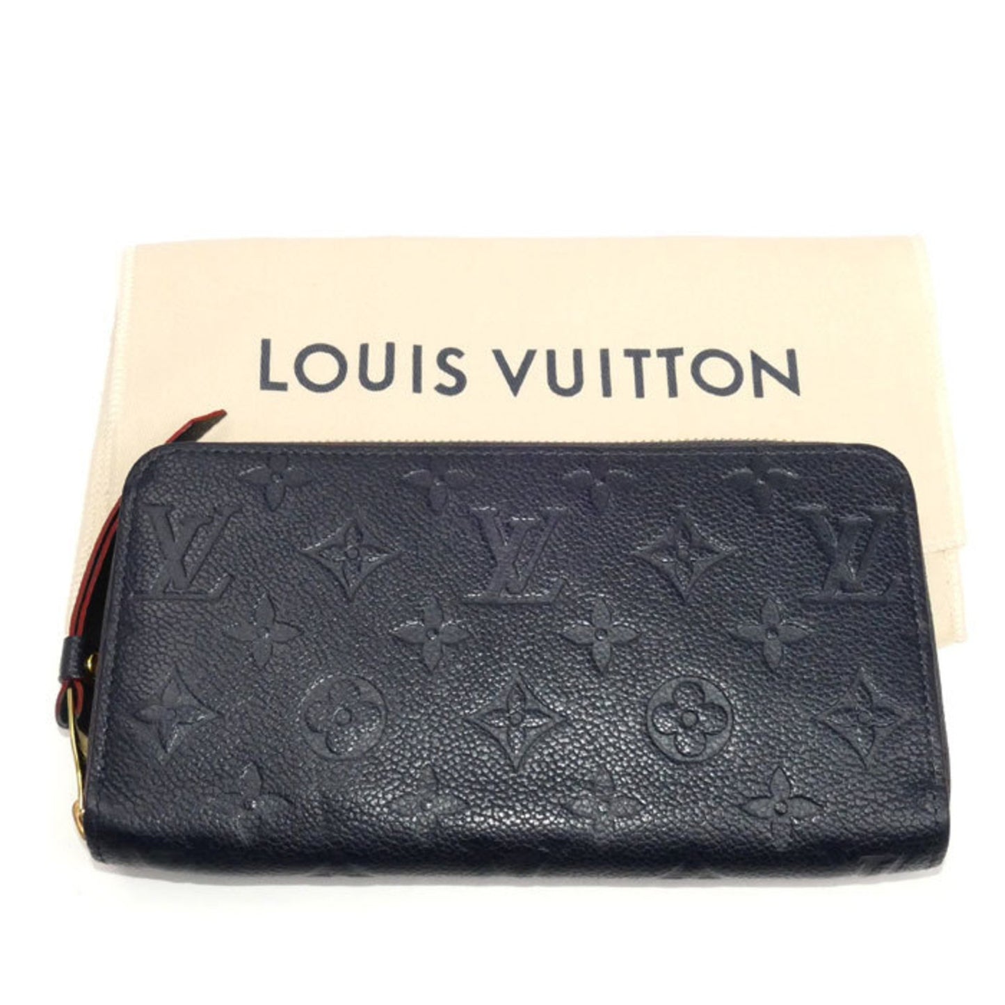 Louis Vuitton Louis Vuitton Zippy Wallet Long Round Monogram Empreinte Marine Rouge M62121 Ic