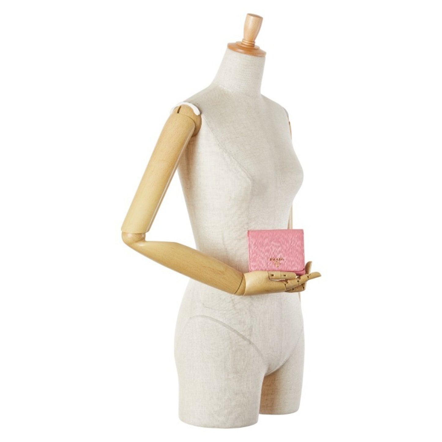 Prada Tri-Fold Wallet Pink Leather