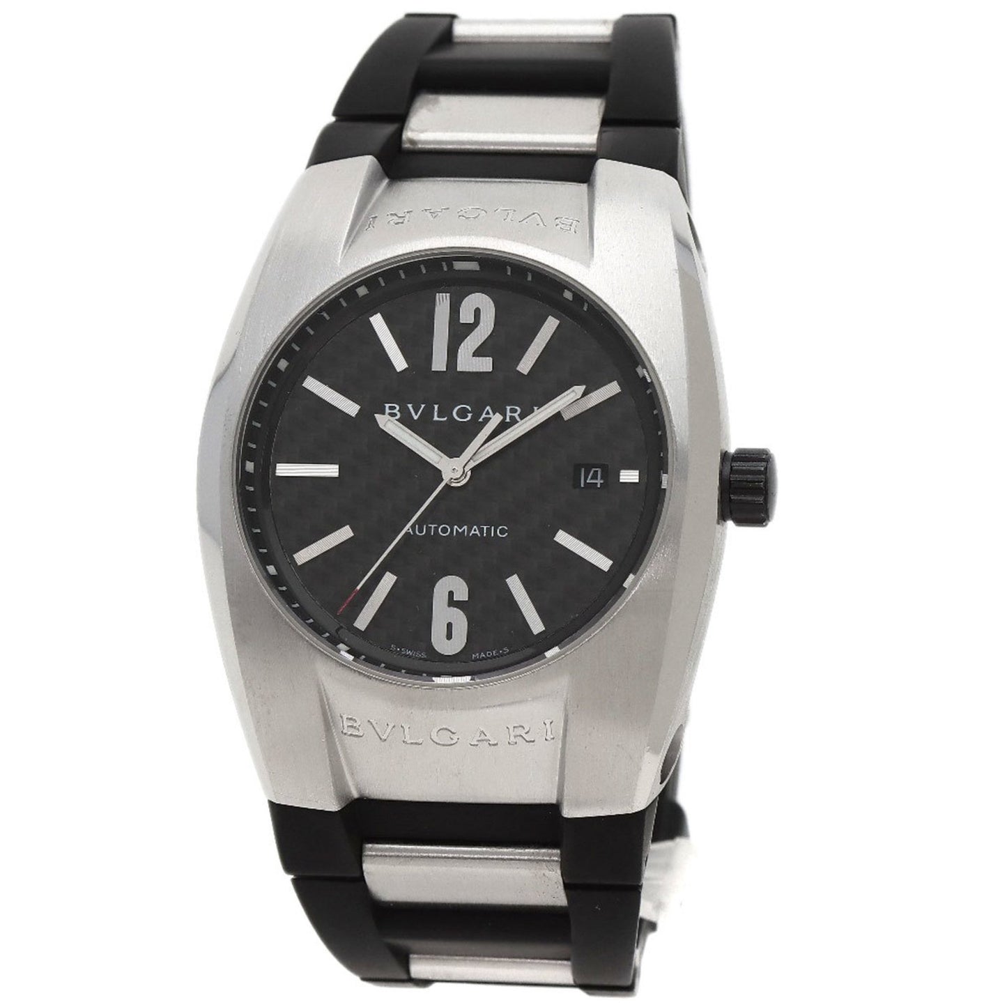 Bvlgari Eg40 Ergon Carbon Watch Stainless Steel Rubber