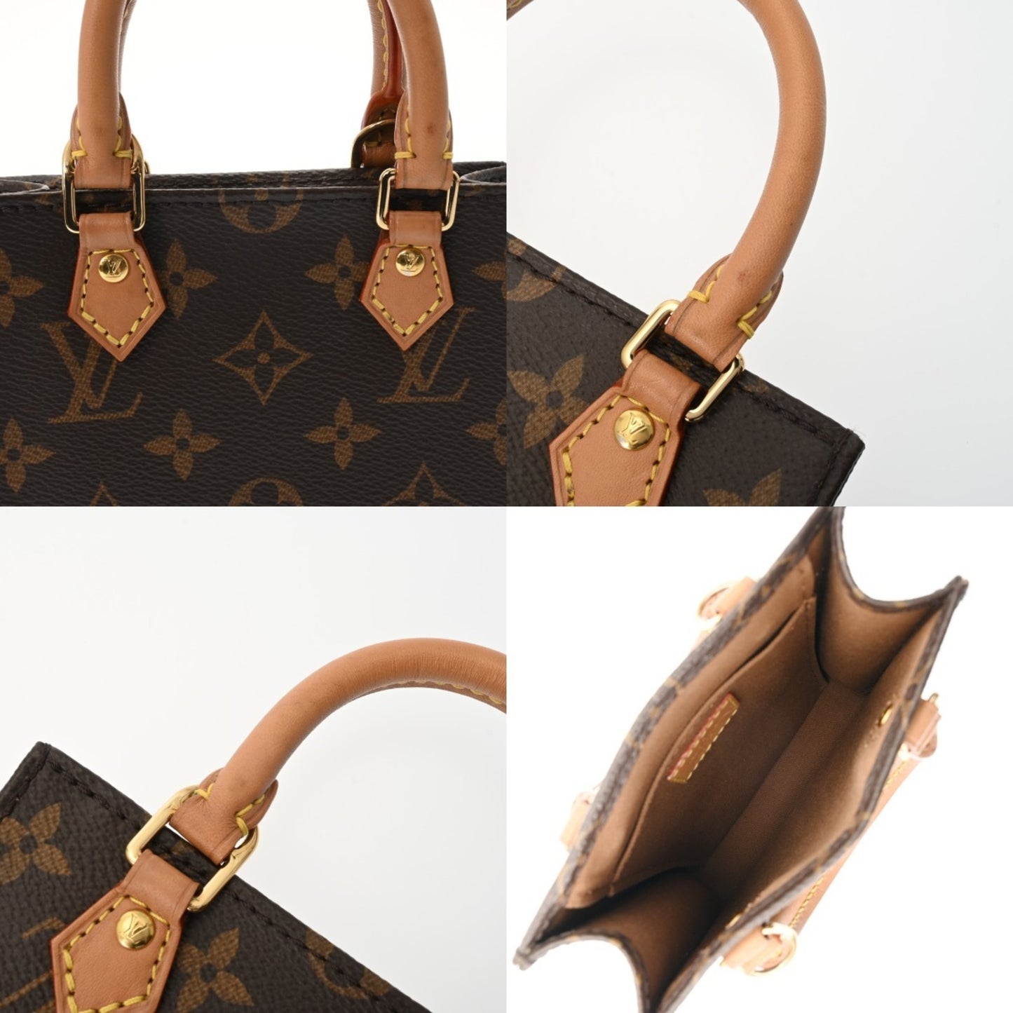 Louis Vuitton Monogram Petite Sac Plat (Old Model) 2-Way Brown M69442