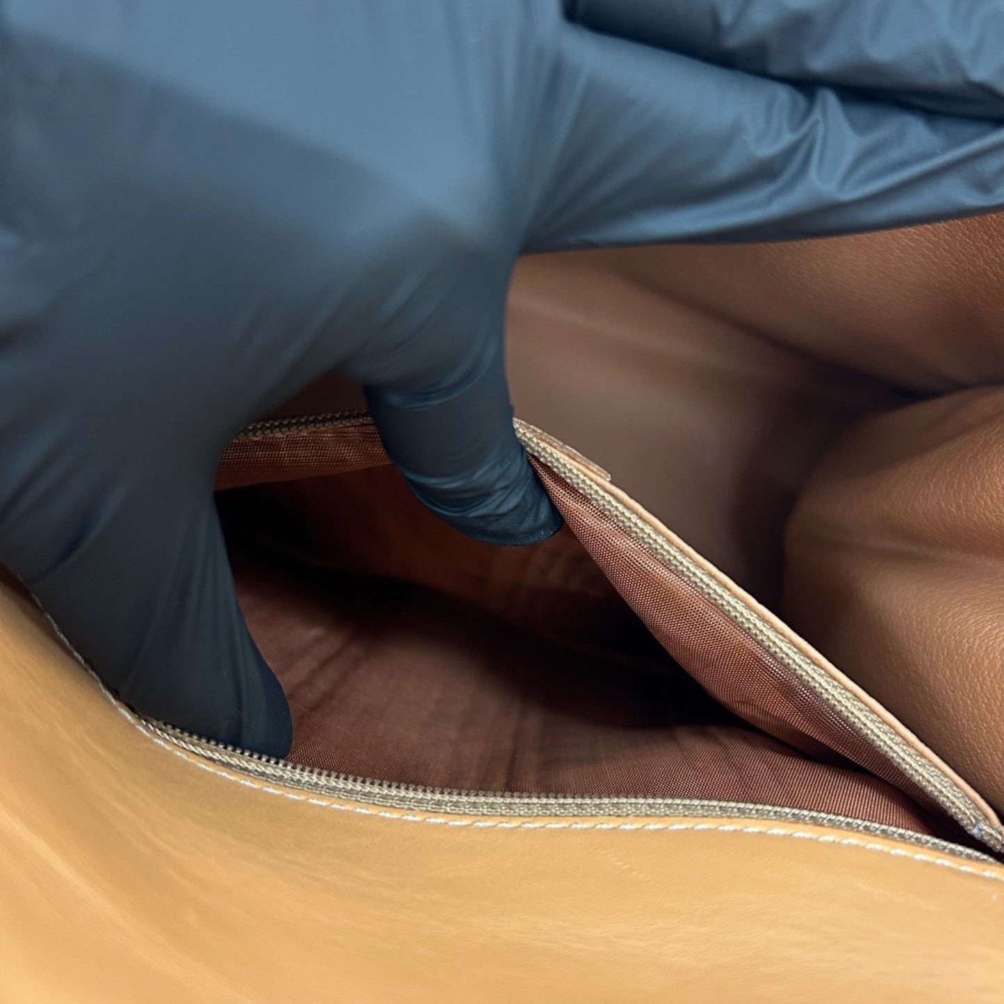 Celine Macadam Blason Pattern Logo Ring Leather Handbag Tote Bag Brown 11767