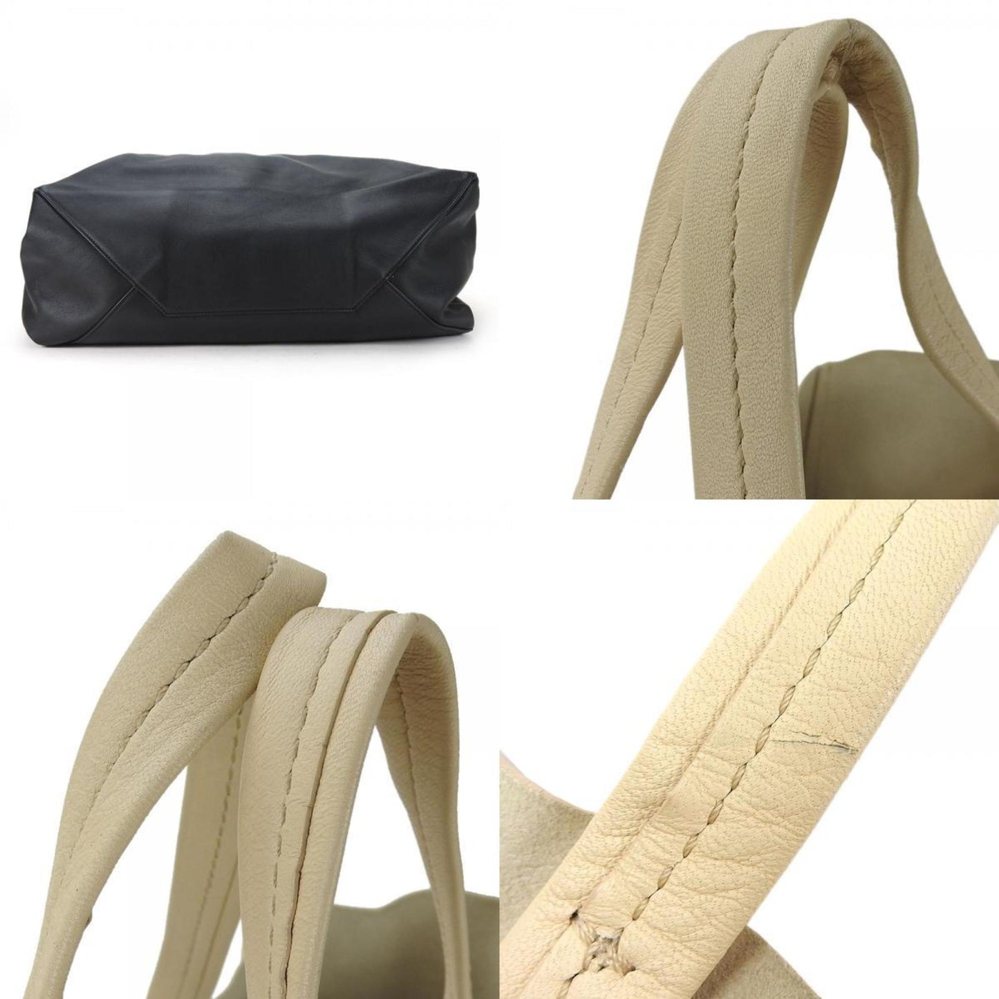 Celine Tote Bag Horizontal Cabas 169263Ebt Leather Beige Black Bicolor
