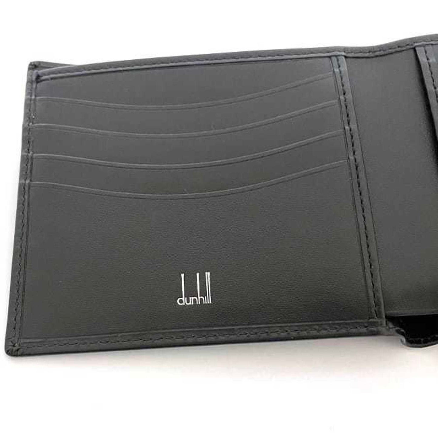 Dunhill Bi-Fold Wallet Black Ll3070A Ec-20092 Leather Dunhill Billfold Compact