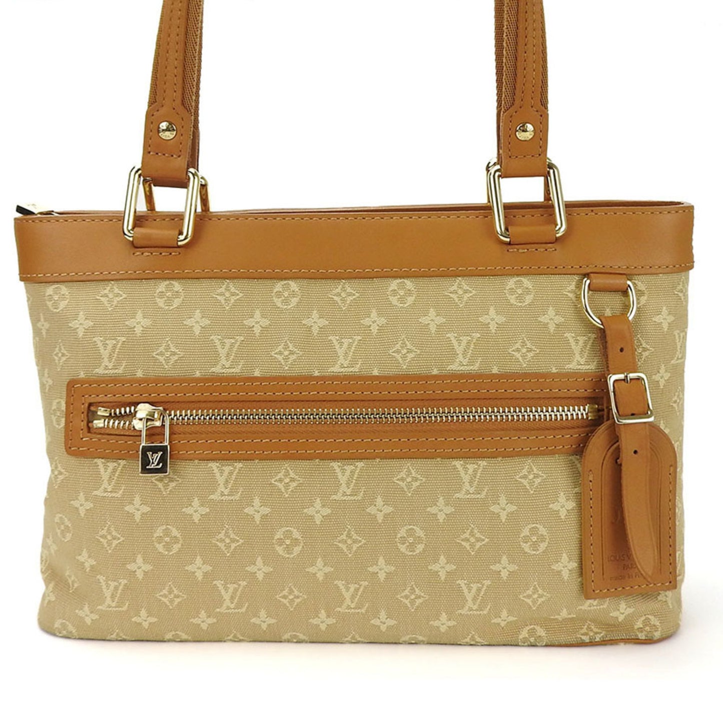 Louis Vuitton Tote Bag Lucille Pm M92684 Monogram Beige Canvas Leather