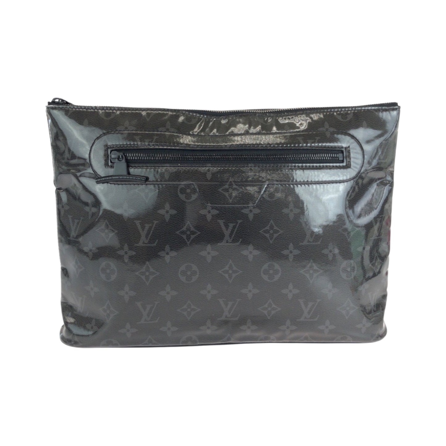 Louis Vuitton Louis Vuitton Monogram Eclipse Pochette Cosmos Black Silver Hardware Patent Leather