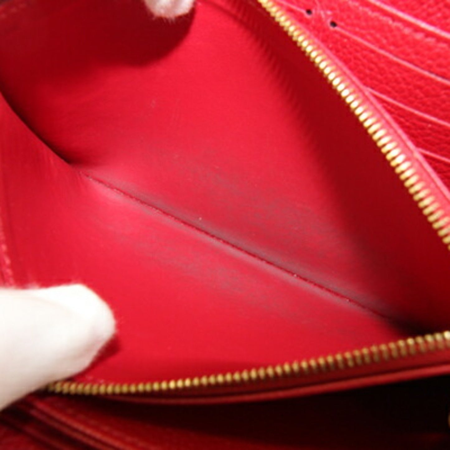 Louis Vuitton Round Long Wallet Monogram Empreinte Zippy M63691 Scarlet Red Zip