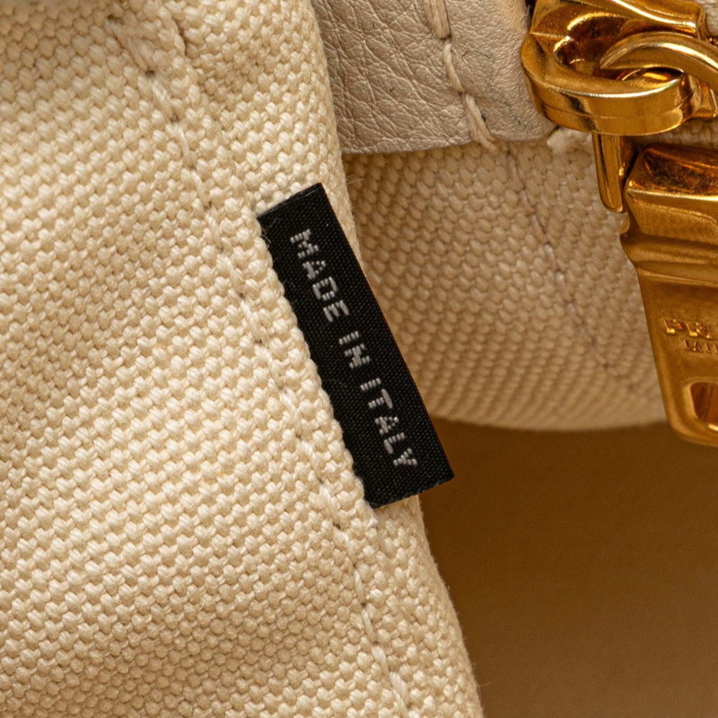 Prada Canapa M Handbag Tote Bag Bn1877 Ivory White Canvas