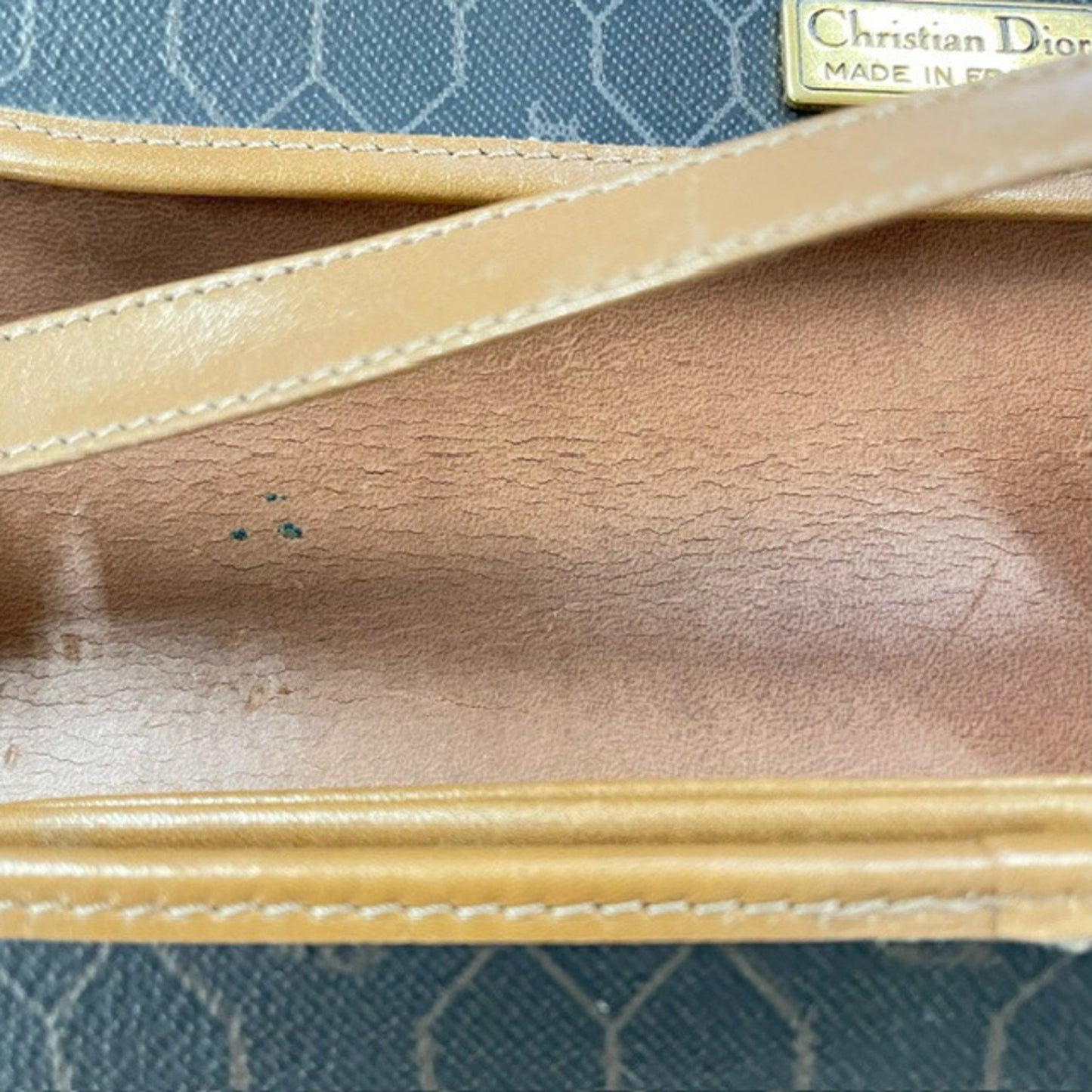Christian Dior Dior Christian Honeycomb Shoulder Bag Black Brown Leather