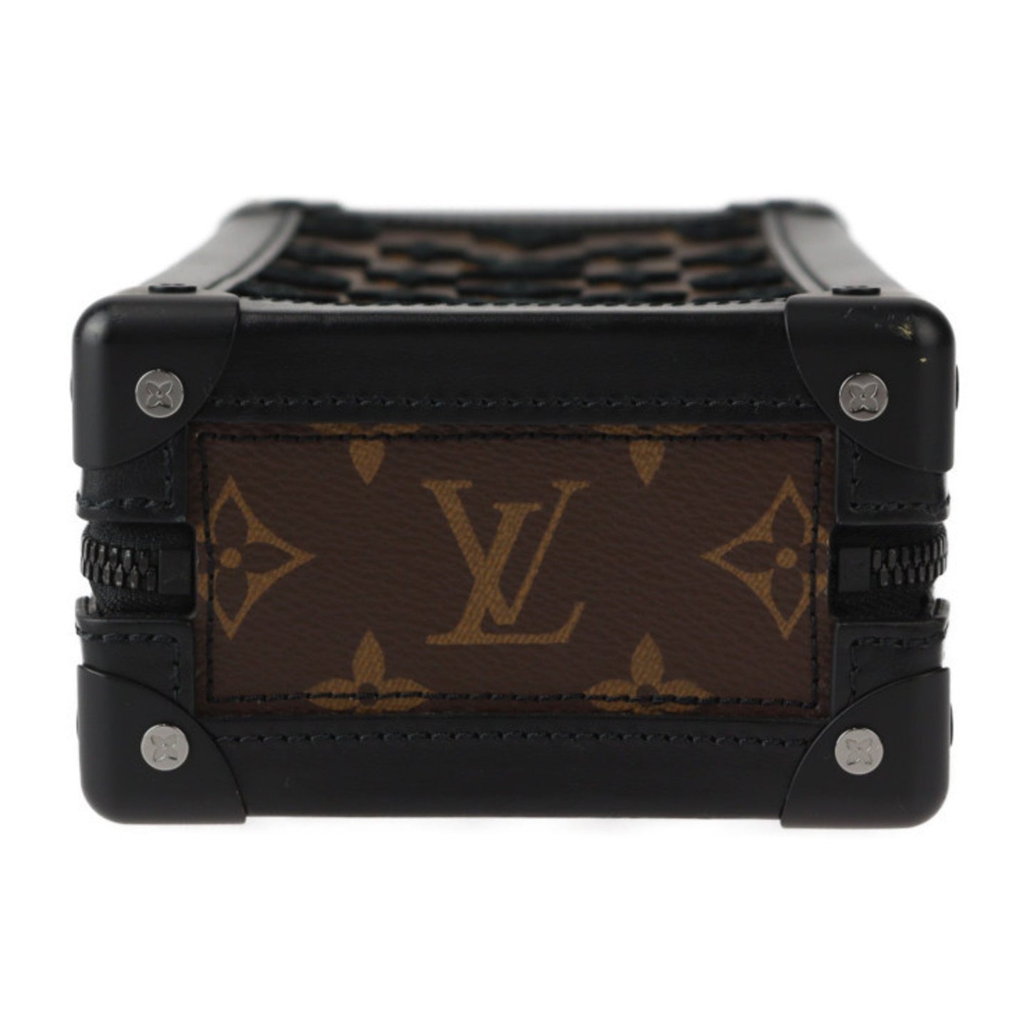 Louis Vuitton Vertical Soft Trunk Monogram Tuftage Shoulder Bag M45044 Leather Brown Black Pochette