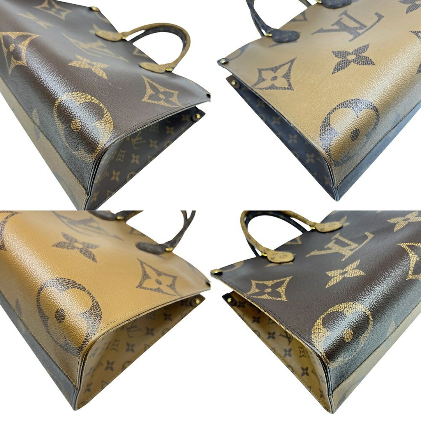 Louis Vuitton Monogram Reverse On The Go Mm M45321 Brown Tote Bag/Handbag