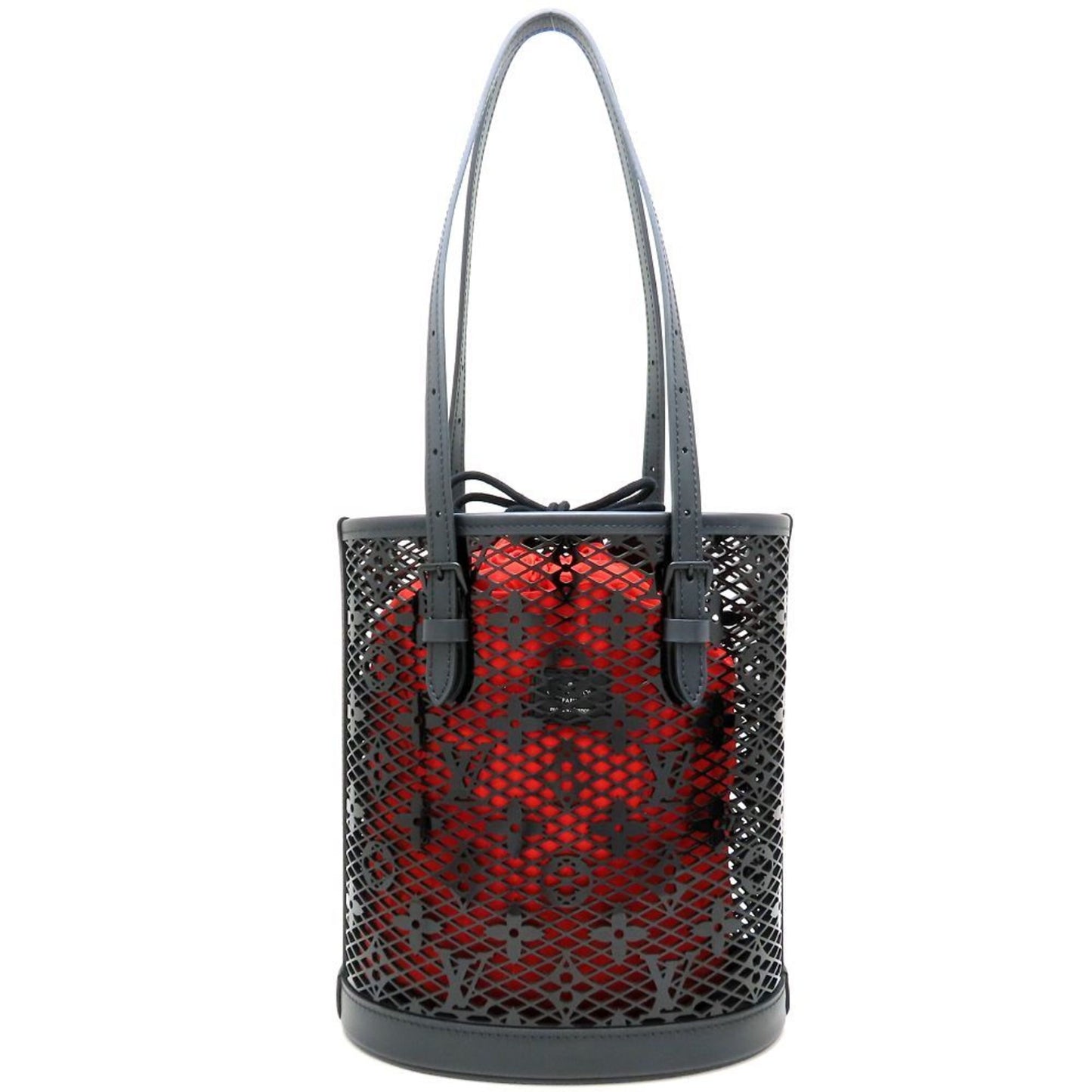 Louis Vuitton Louis Vuitton Monogram Lace Bucket Pm M20352 Tote Bag Patent Calf Black Red 352541