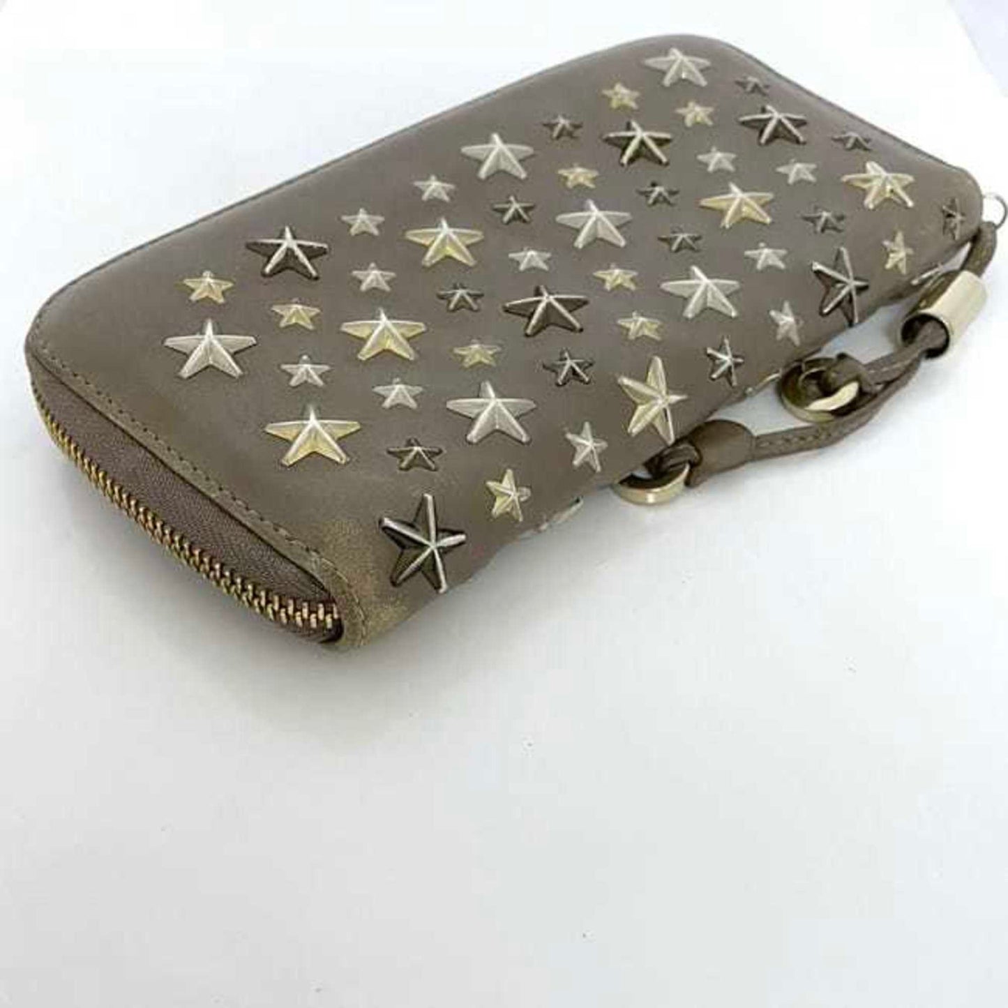 Jimmy Choo Round Long Wallet Ec-22525 Beige Filipa Leather 2Jk4Fz Jimmy Choo Star Studs