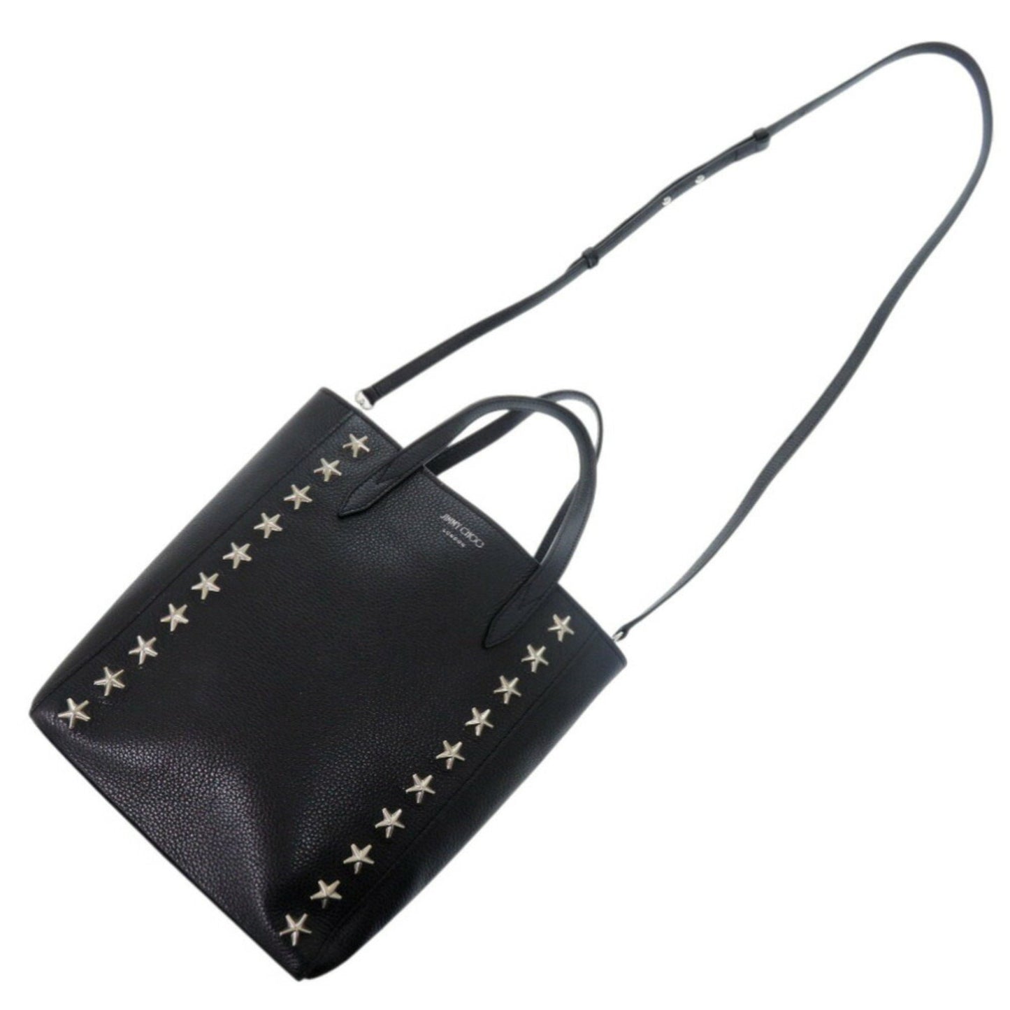 Jimmy Choo Star Stud Bria Leather Black Tote Bag 0429Jimmy Choo