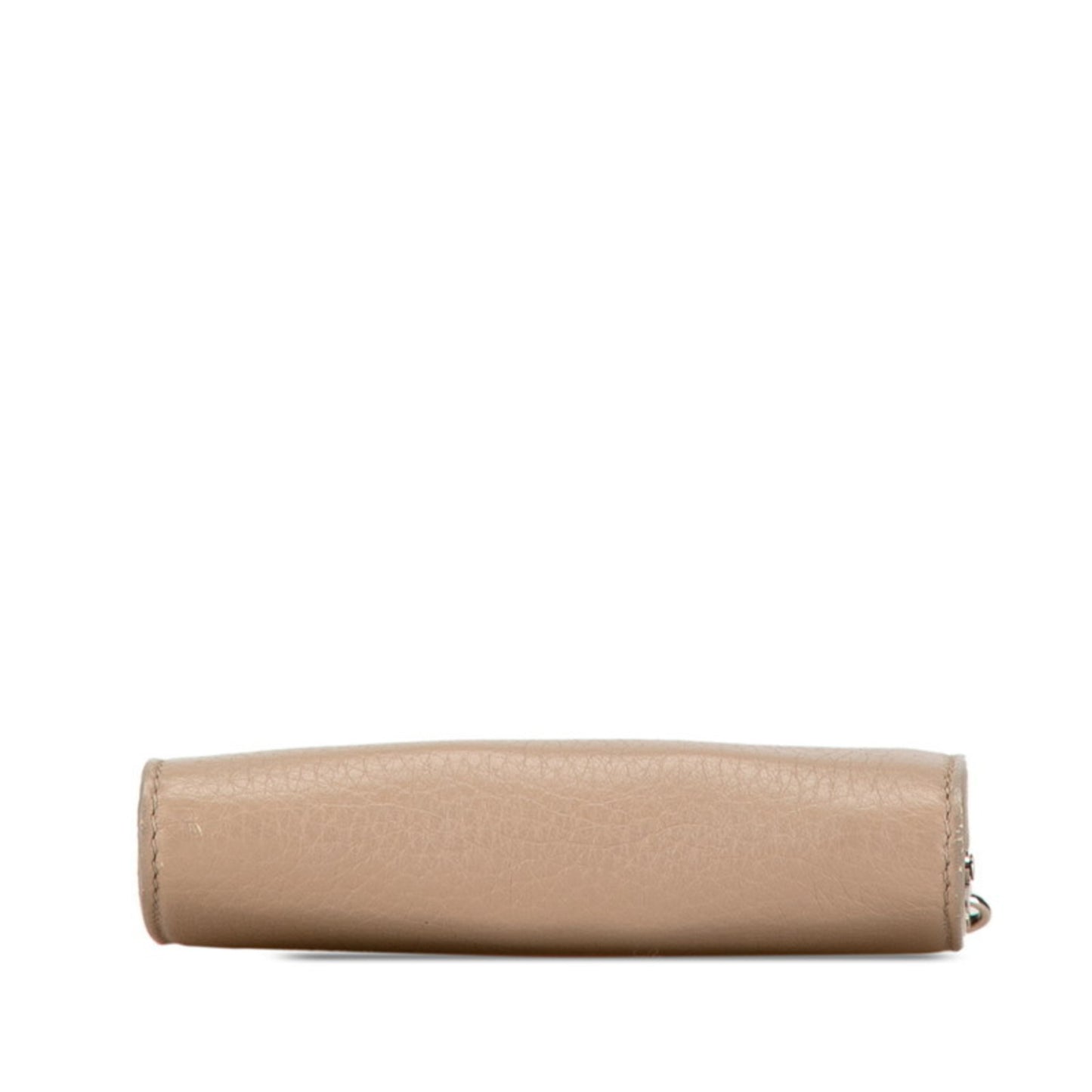 Bvlgari Chain Shoulder Wallet Greige Beige Leather