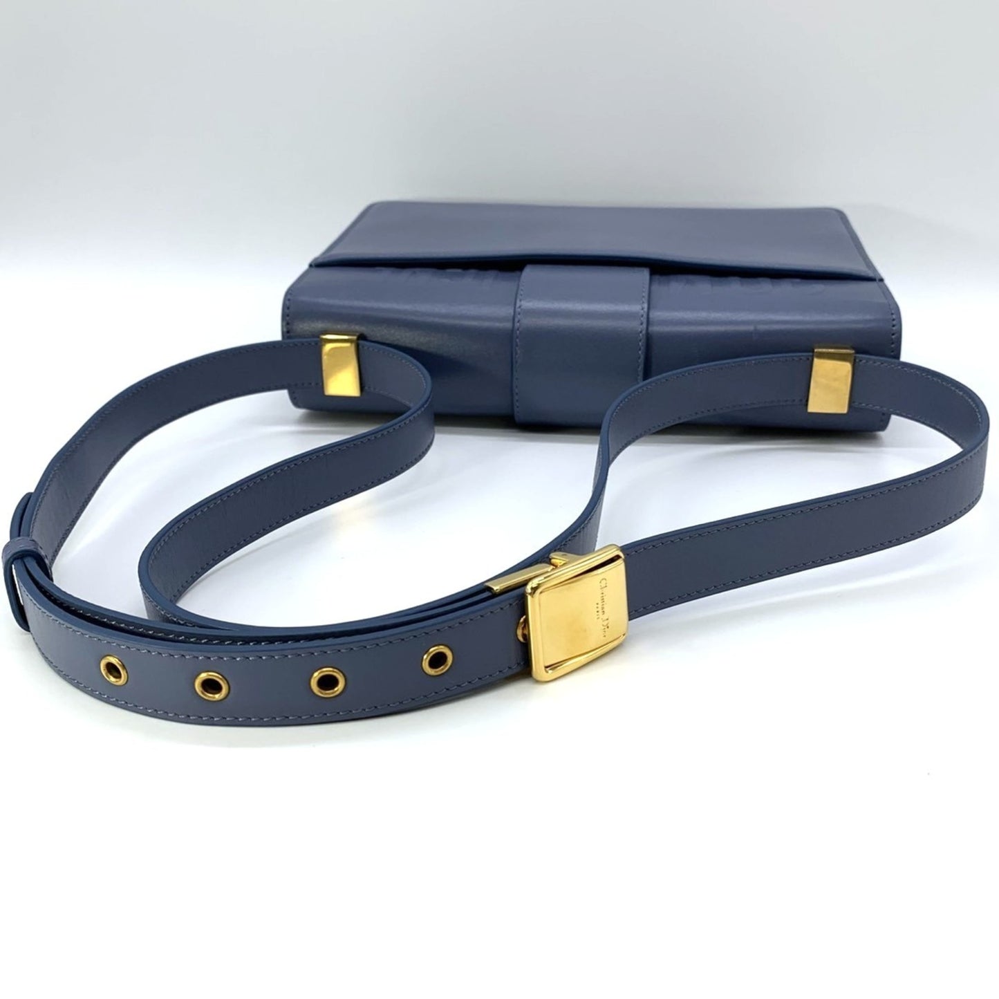 Christian Dior Dior Christian 30 Montaigne Shoulder Bag Blue Leather