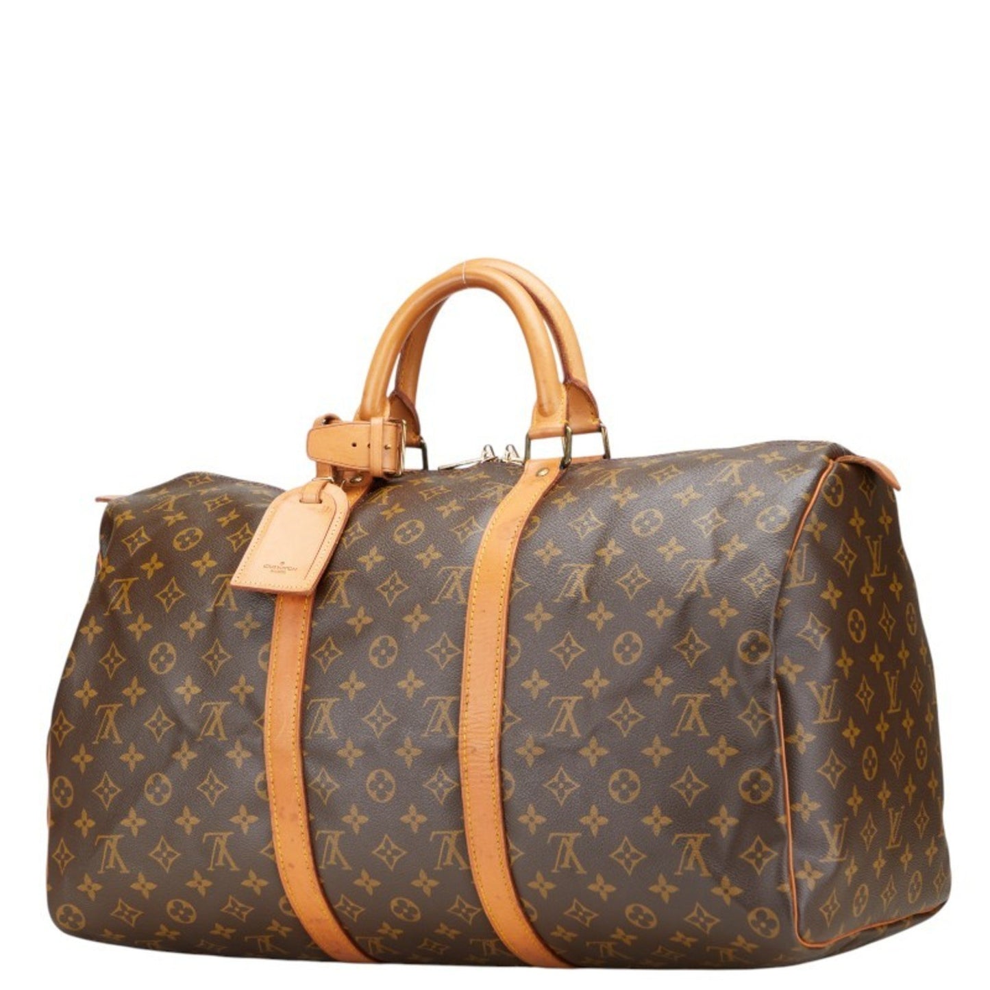 Louis Vuitton Monogram Keepall 50 Boston Bag M41426 Brown Pvc Leather