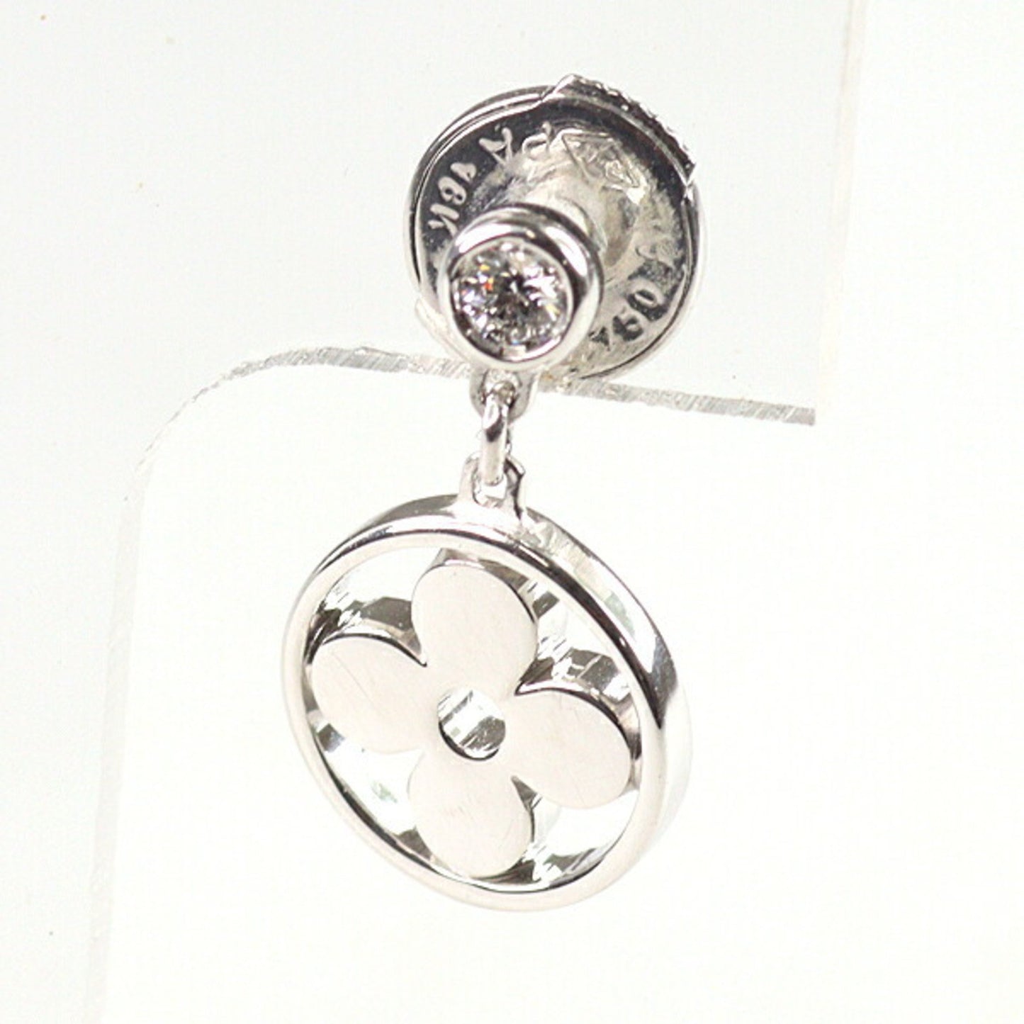 Louis Vuitton Monogram Idylle Earrings White Gold Diamond 750Wg Q96167 Set Of 2