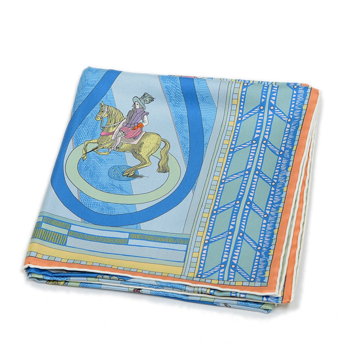Hermes Carre 90 Scarf/Muffler Double Face Passades Et Serpentines