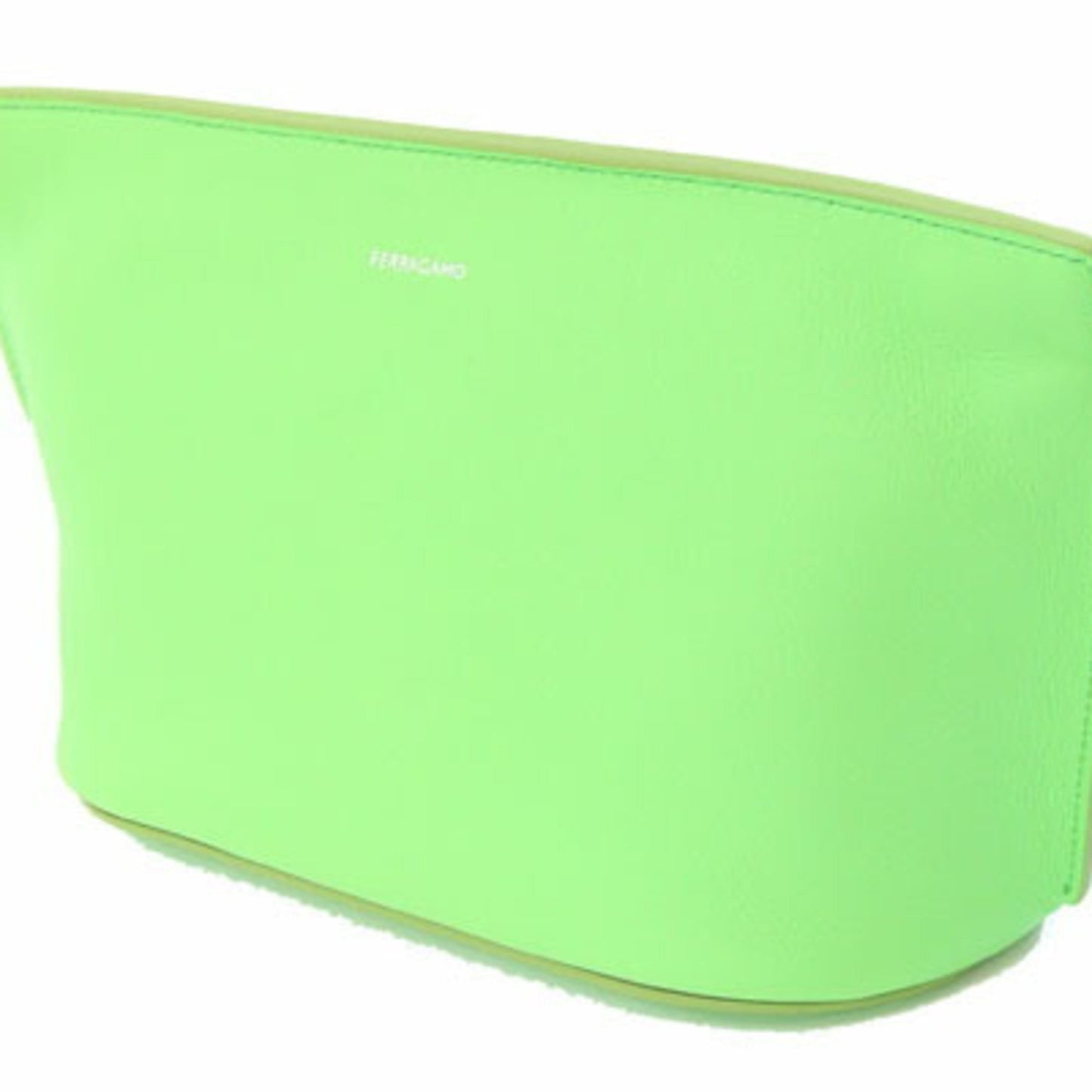 Salvatore Ferragamo Clutch Bag Size 24 1390 Light Green Leather Pouch