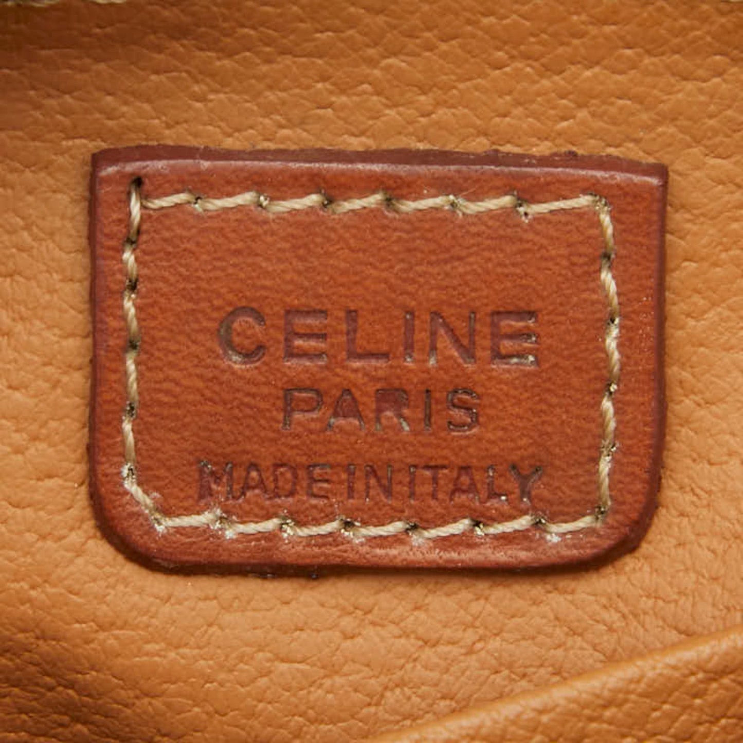 Celine Macadam Pouch Brown Leather