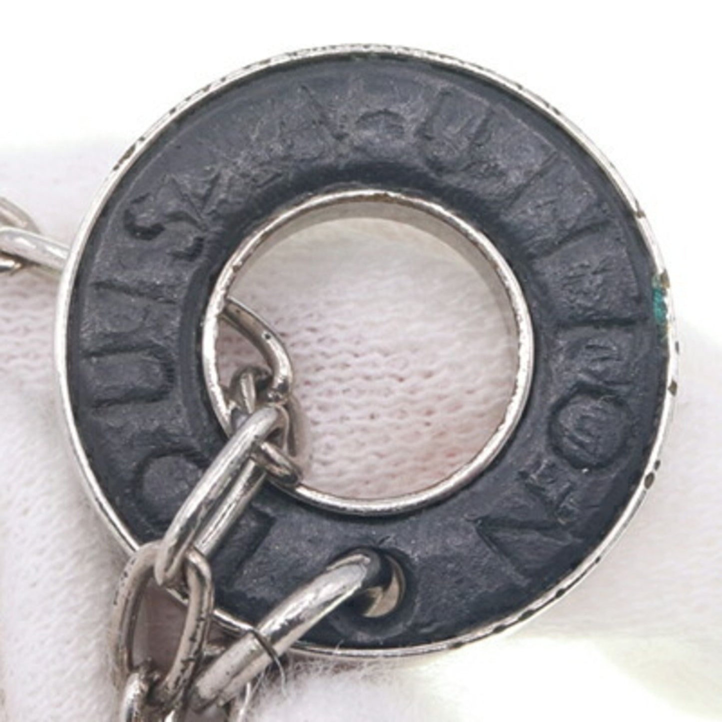 Louis Vuitton Necklace Sand Charms M62500 Silver Black Metal Shell Choker