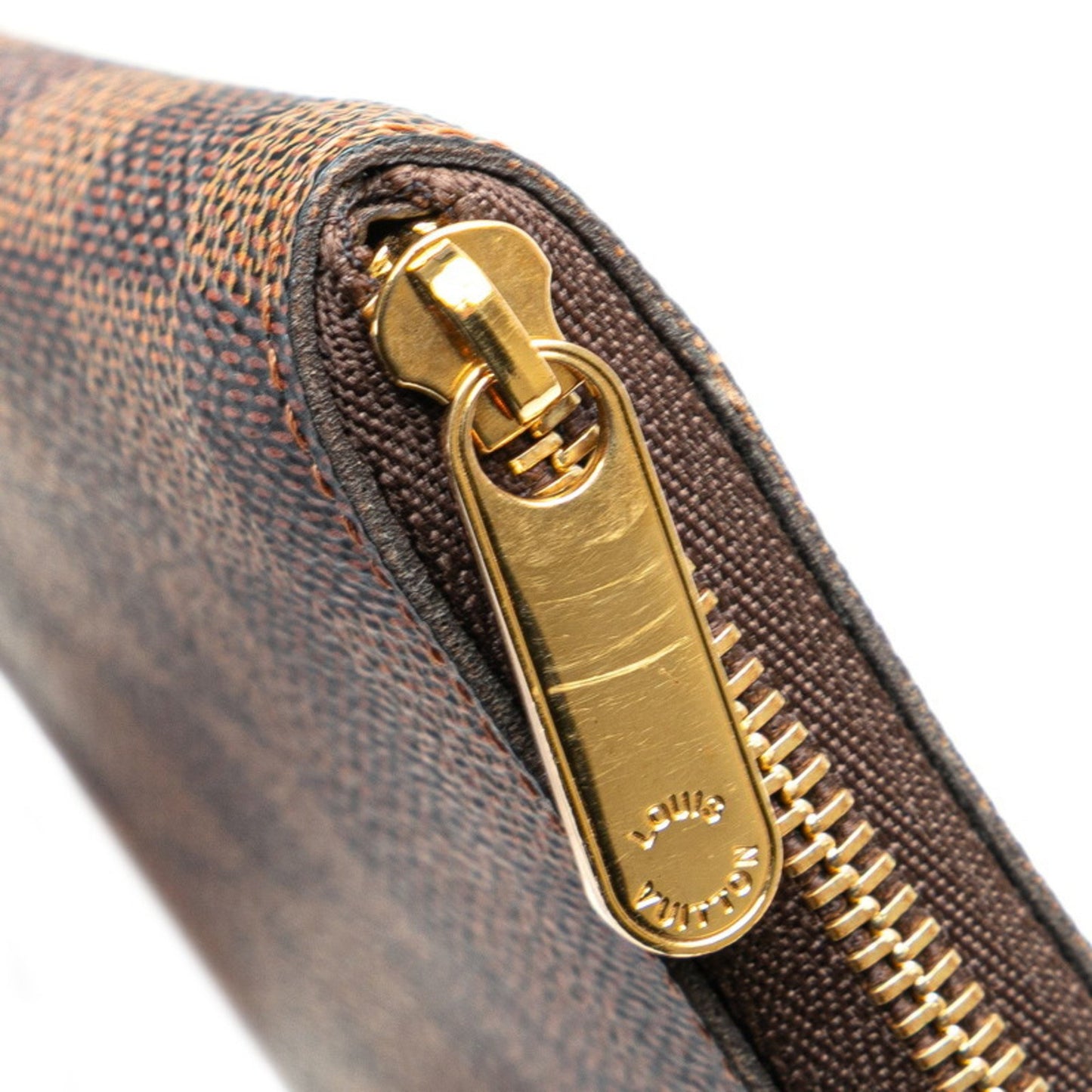 Louis Vuitton Damier Zippy Coin Purse Case N63070 Brown Pvc