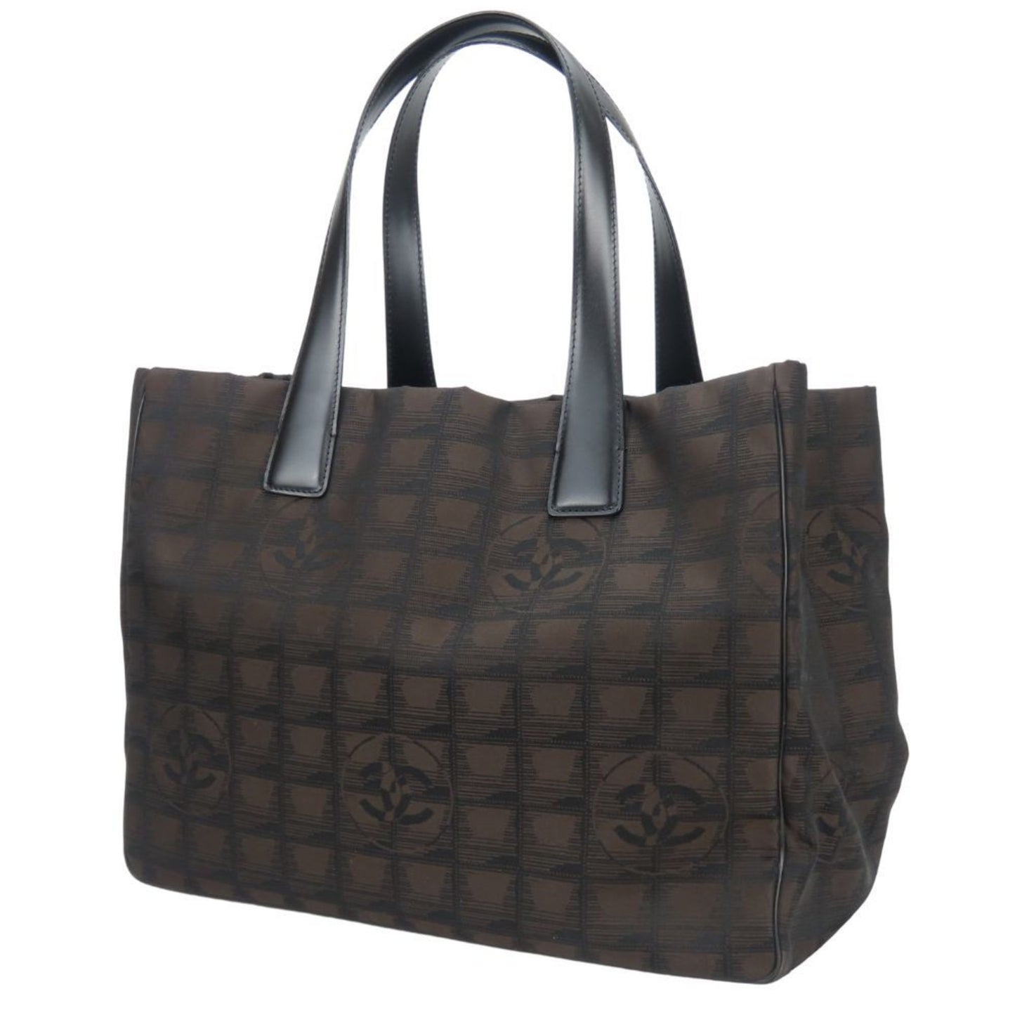 Chanel Tote Bag Mm New Travel Line Jacquard Nylon Maroon