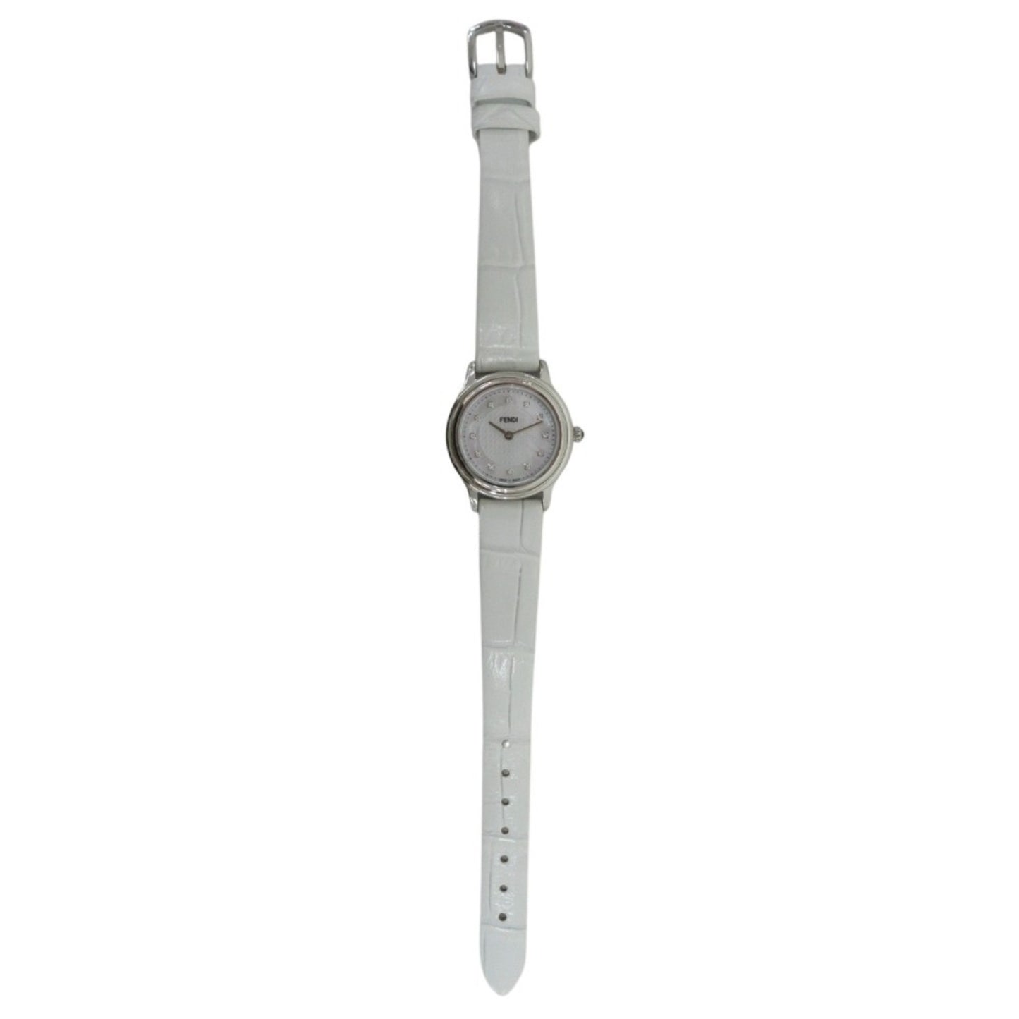 Fendi Shell Dial 12P Diamond Watch 25000L White