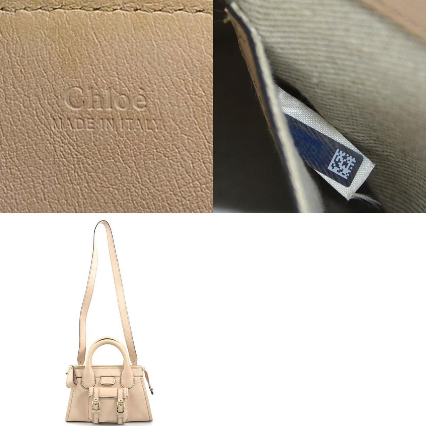 Chlo Chloe Edith Handbag Shoulder Bag In Leather Pink Beige