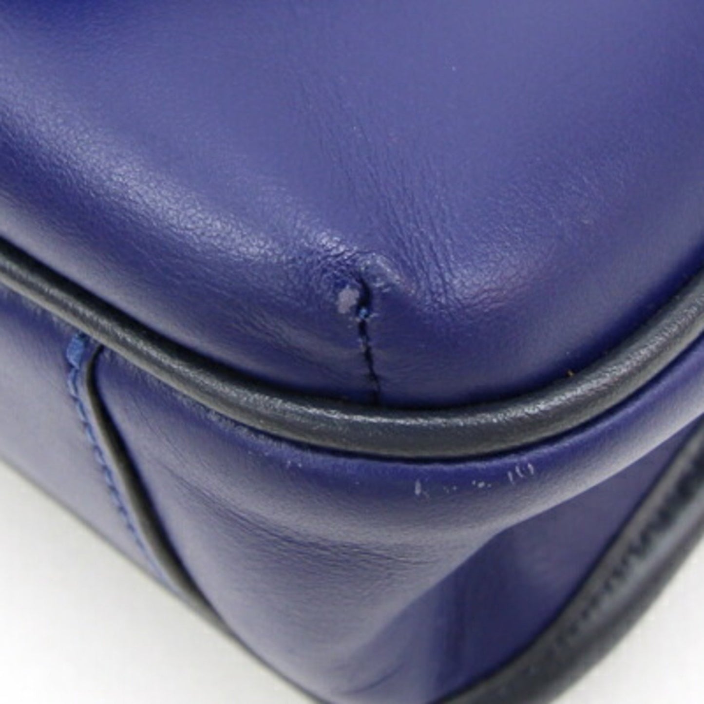 Coach Shoulder Bag Heritage Map C2907 Navy Blue Leather