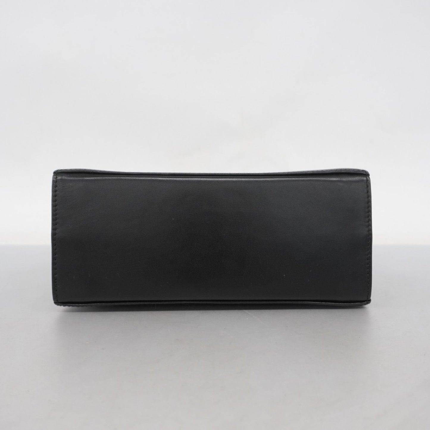 Salvatore Ferragamo Gancini Leather Handbag In Black