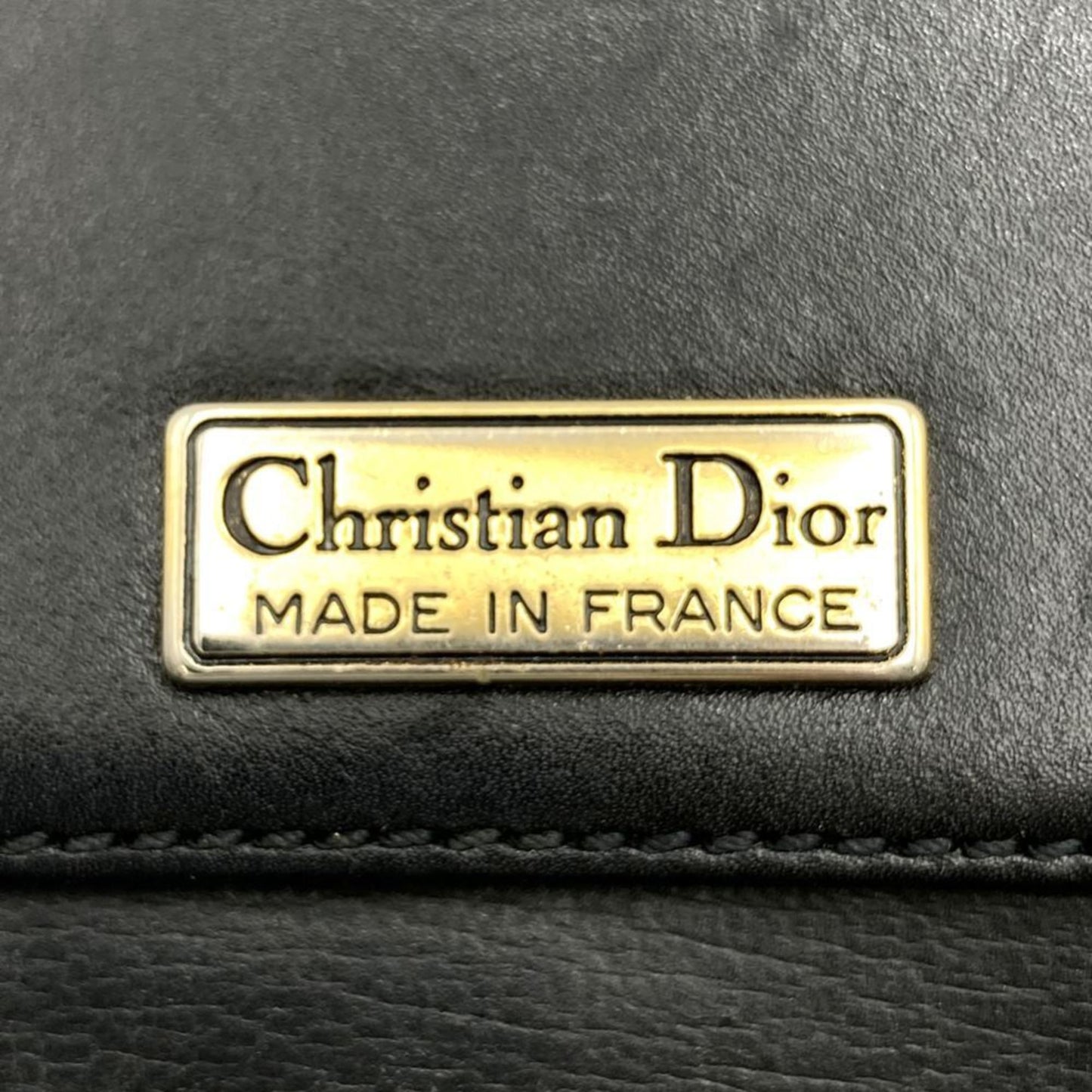 Christian Dior Dior Old Shoulder Bag Leather Black
