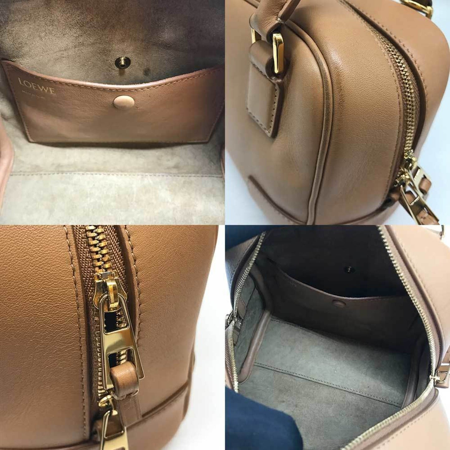 Loewe Amazona 16 Square Bag In Napa Calf Warm Desert Gold A039N21X01