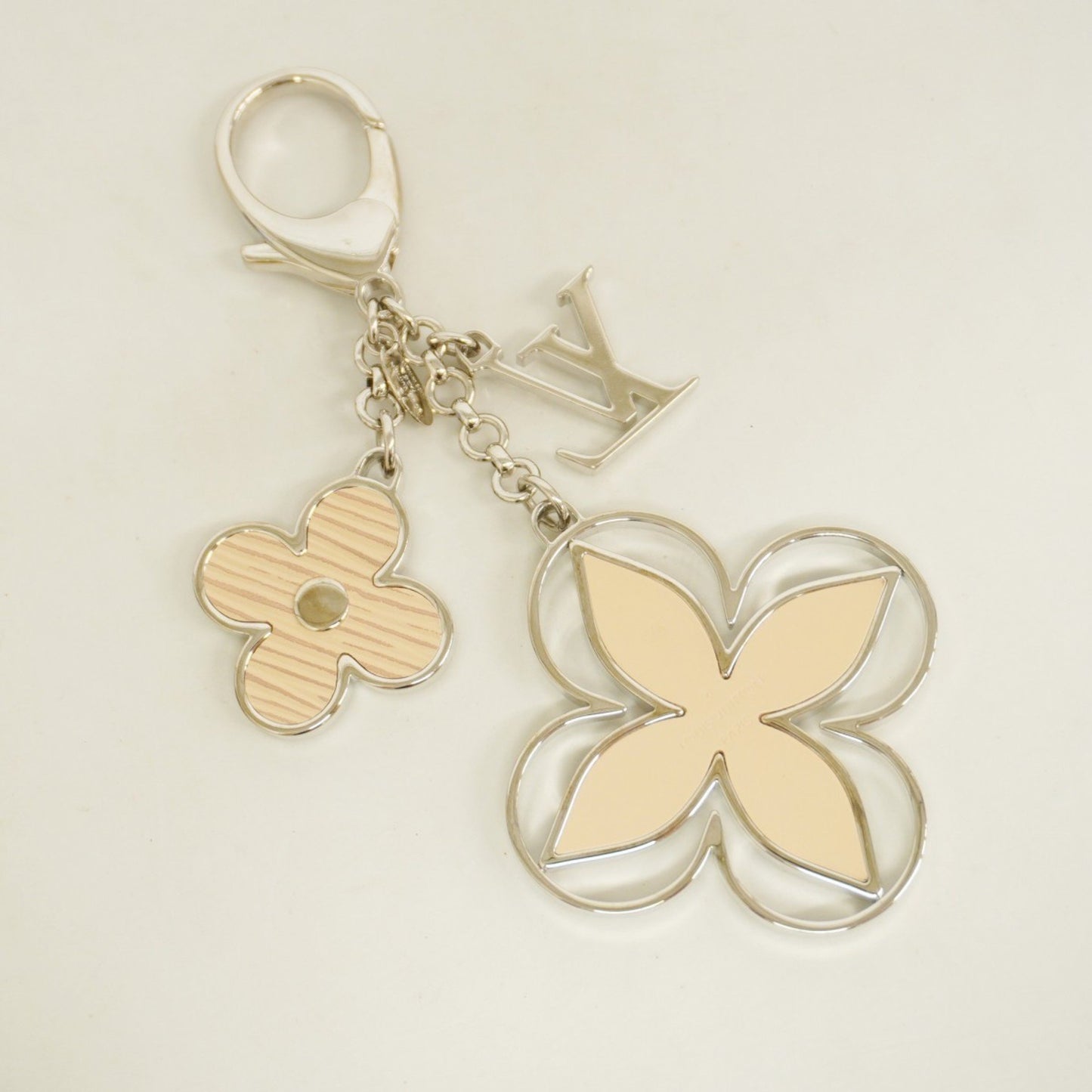 Louis Vuitton Limy Keychain M67935 Beige Silver