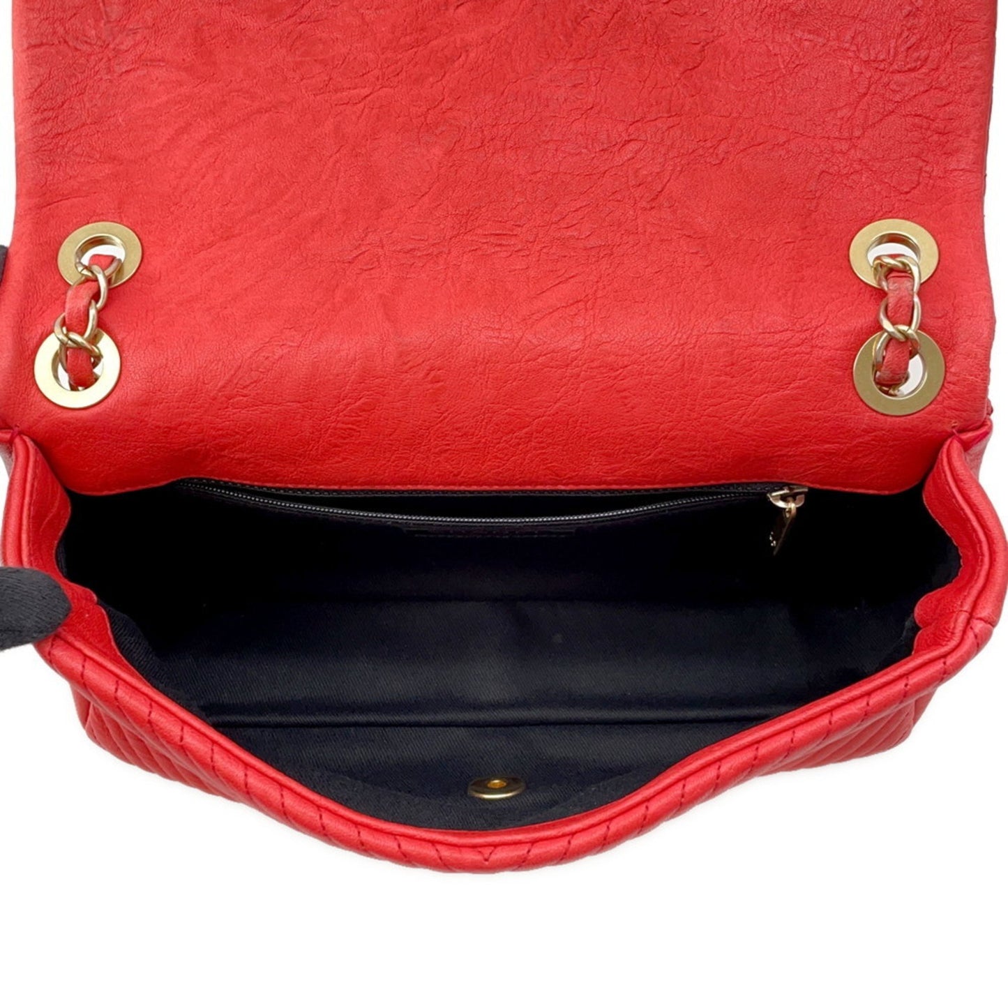 Chanel Chain Shoulder Bag Chevron V Stitch Coco Mark W A92087 Chanel